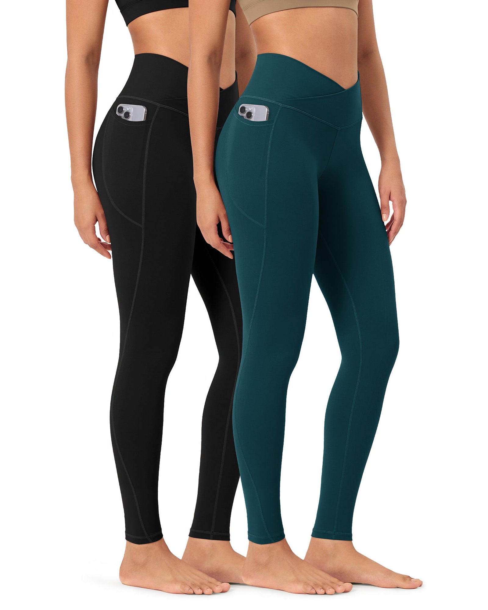 2-Pack 28 ODCLOUD Crossover Lounge Yoga Waist Leggings with Pockets - ododos