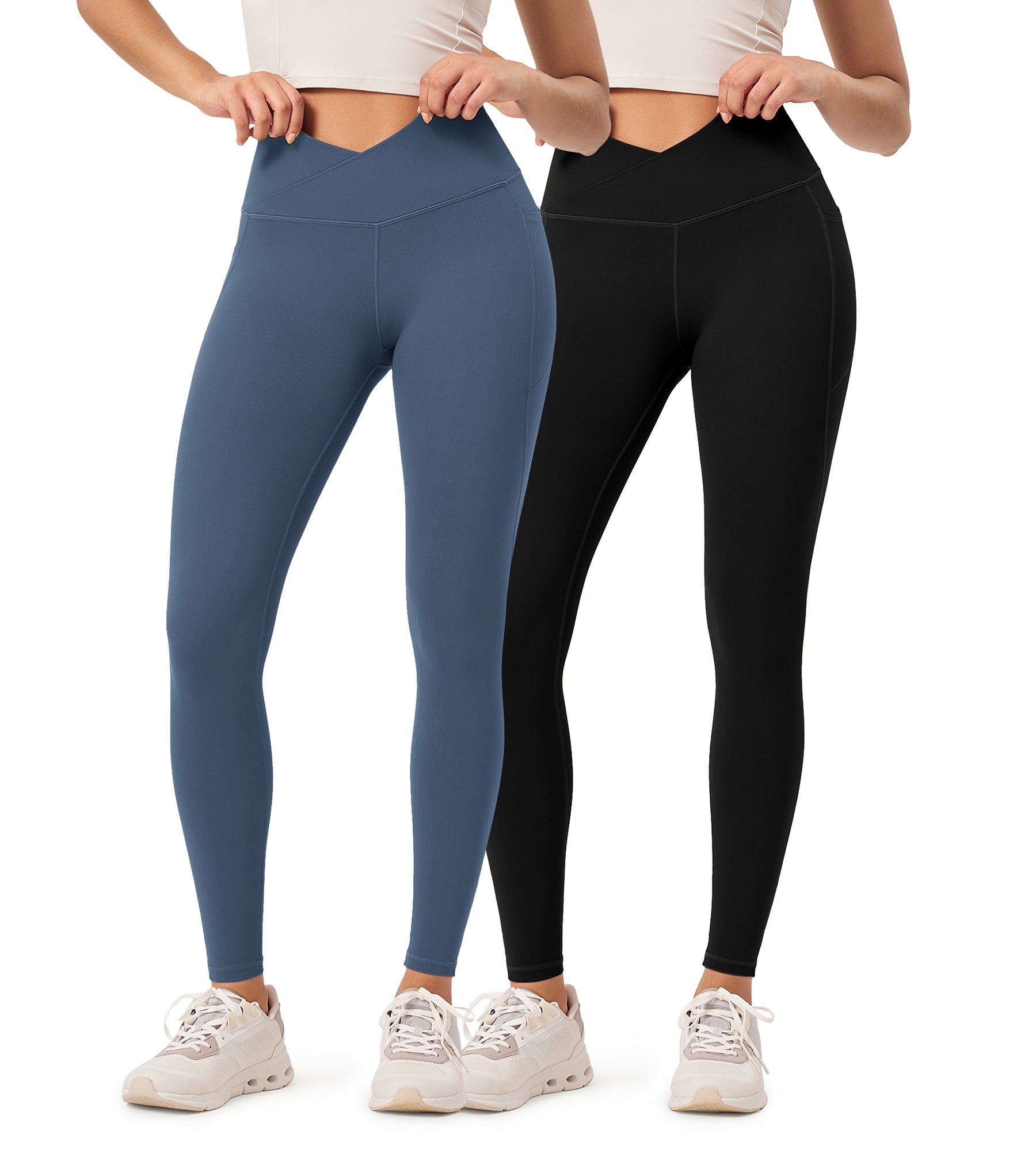 2-Pack 28 ODCLOUD Crossover Lounge Yoga Waist Leggings with Pockets - ododos
