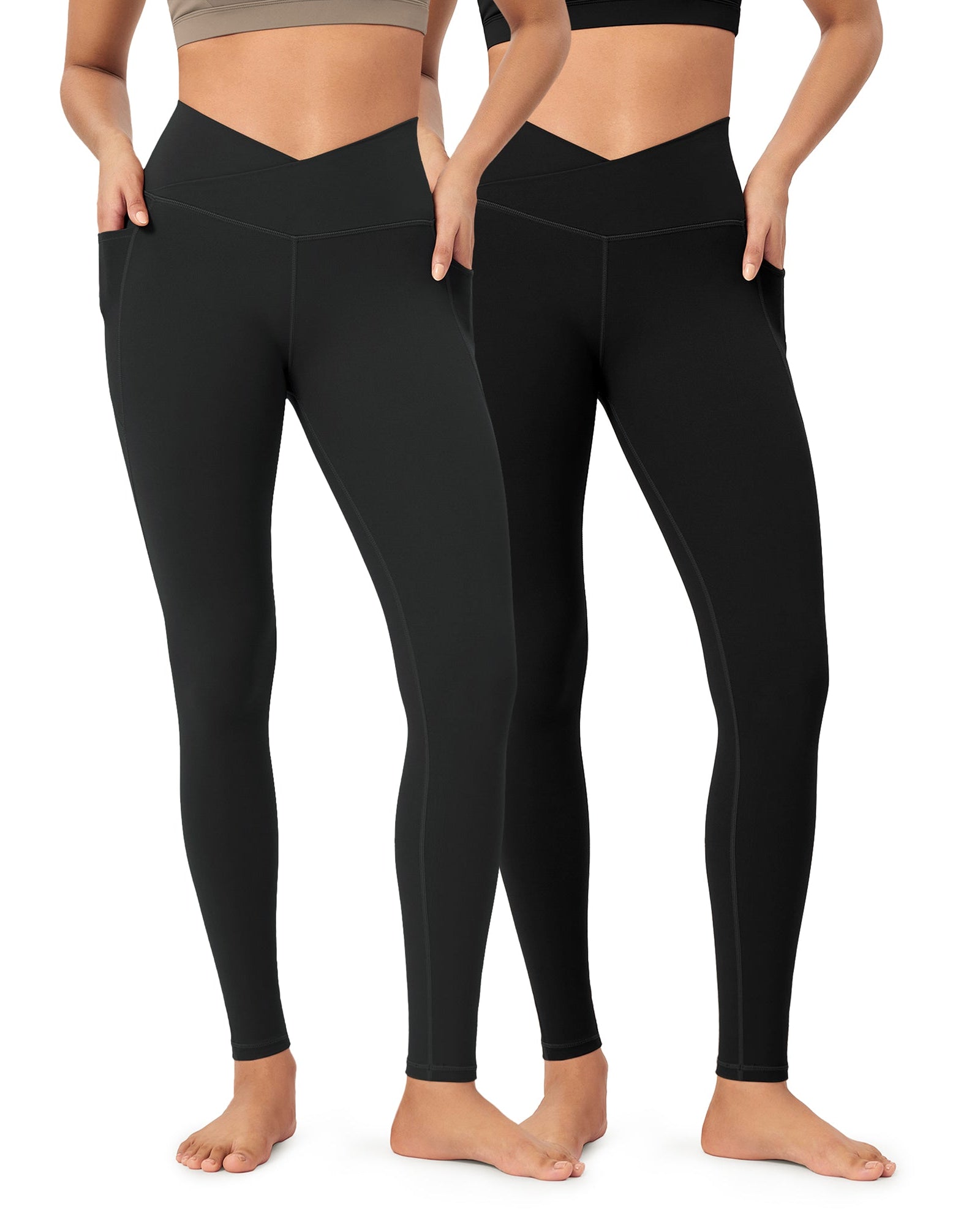 2-Pack 28 ODCLOUD Crossover Lounge Yoga Waist Leggings with Pockets - ododos