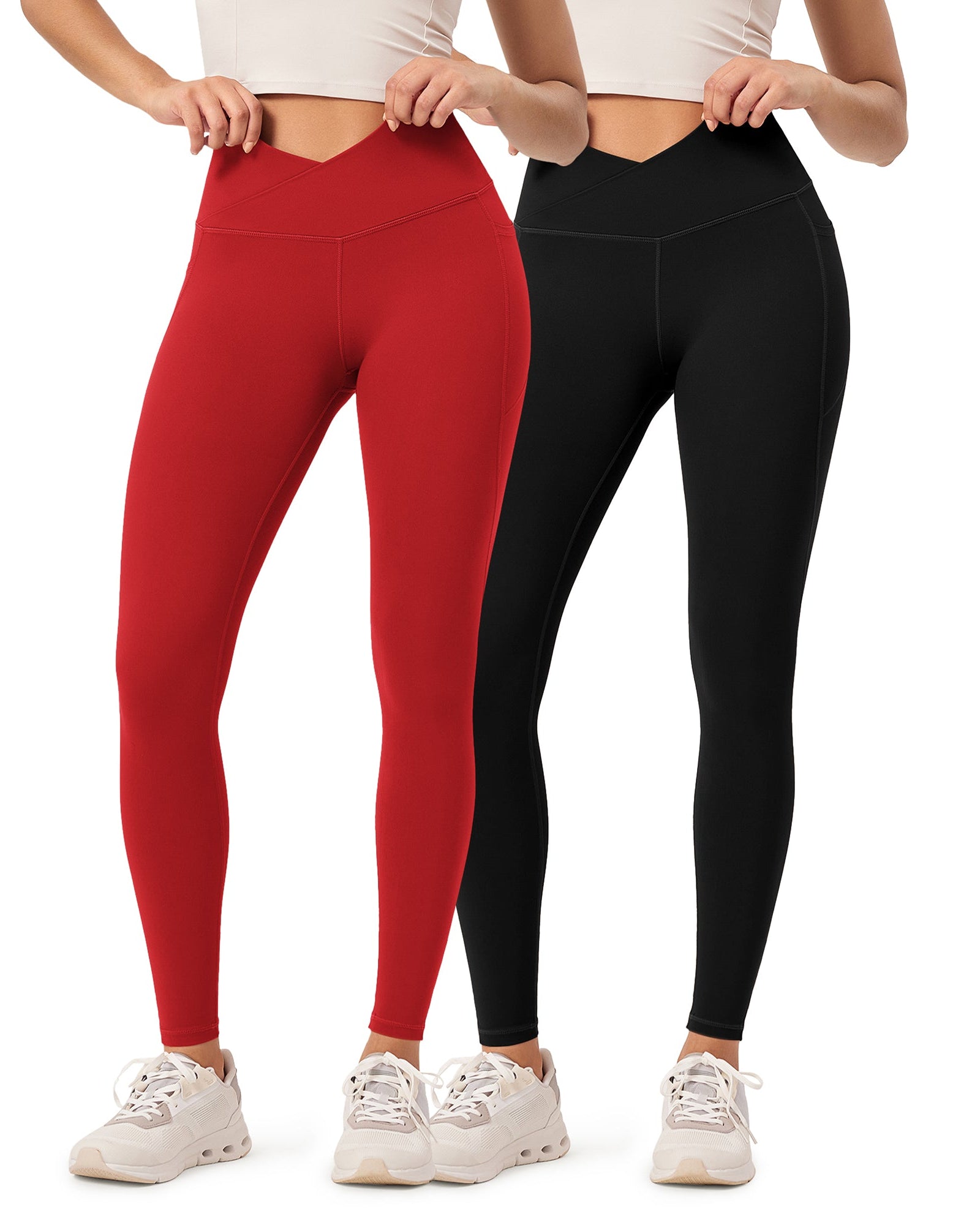 2-Pack 28 ODCLOUD Crossover Lounge Yoga Waist Leggings with Pockets - ododos