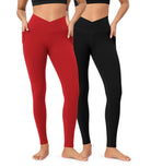 2-Pack 28 ODCLOUD Crossover Lounge Yoga Waist Leggings with Pockets - ododos