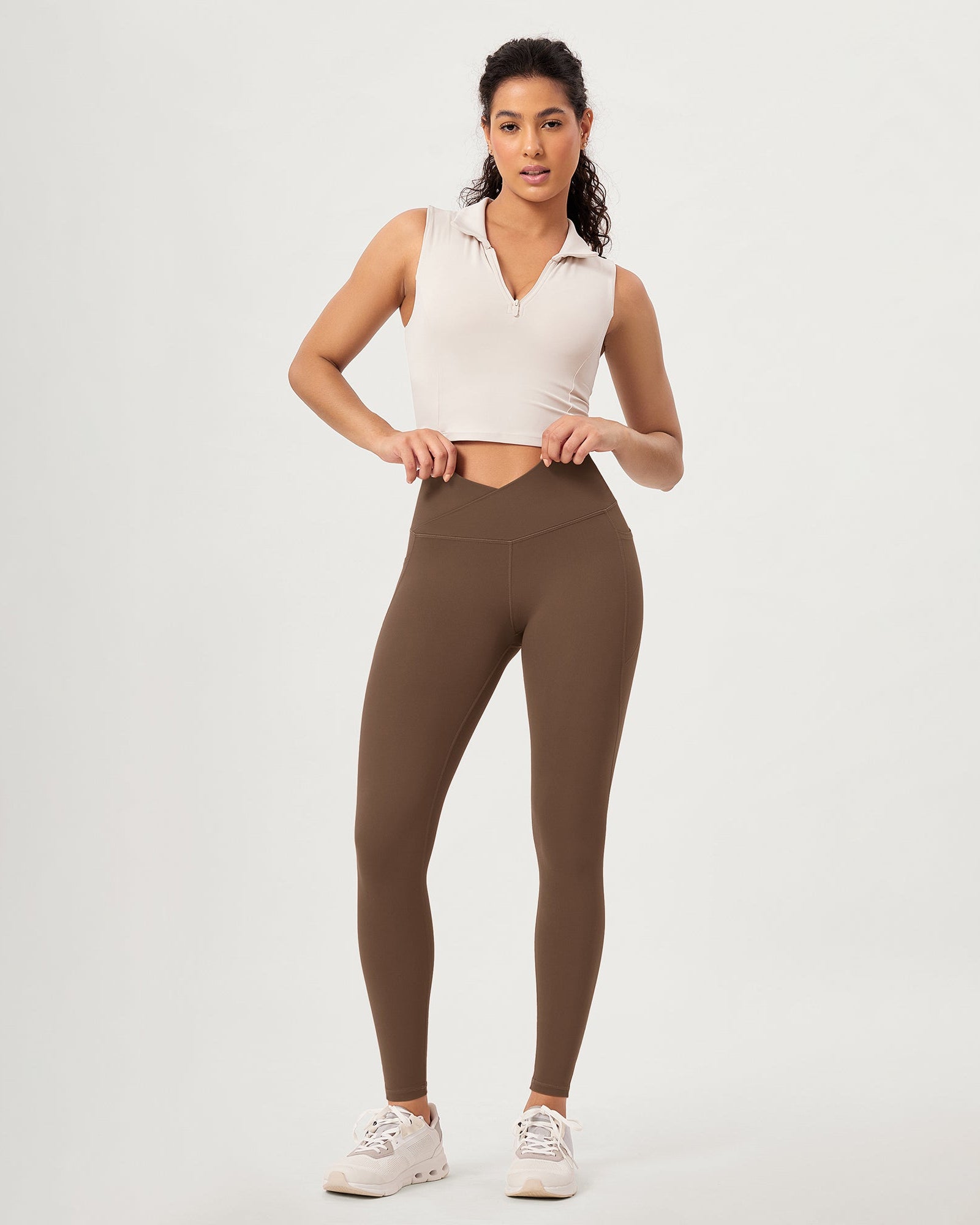 28 ODCLOUD Crossover Lounge Yoga Waist Leggings with Pockets - ododos