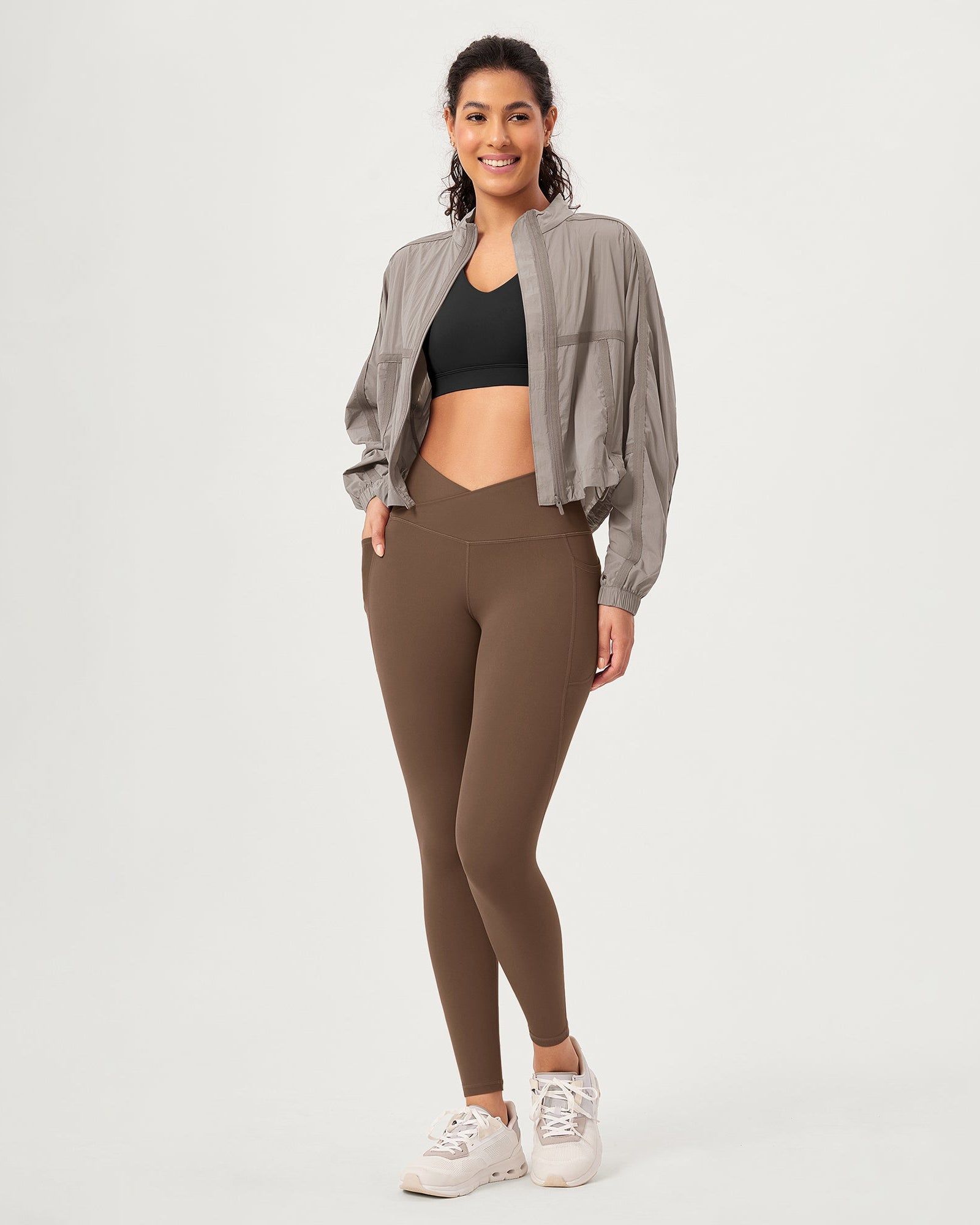 28 ODCLOUD Crossover Lounge Yoga Waist Leggings with Pockets - ododos