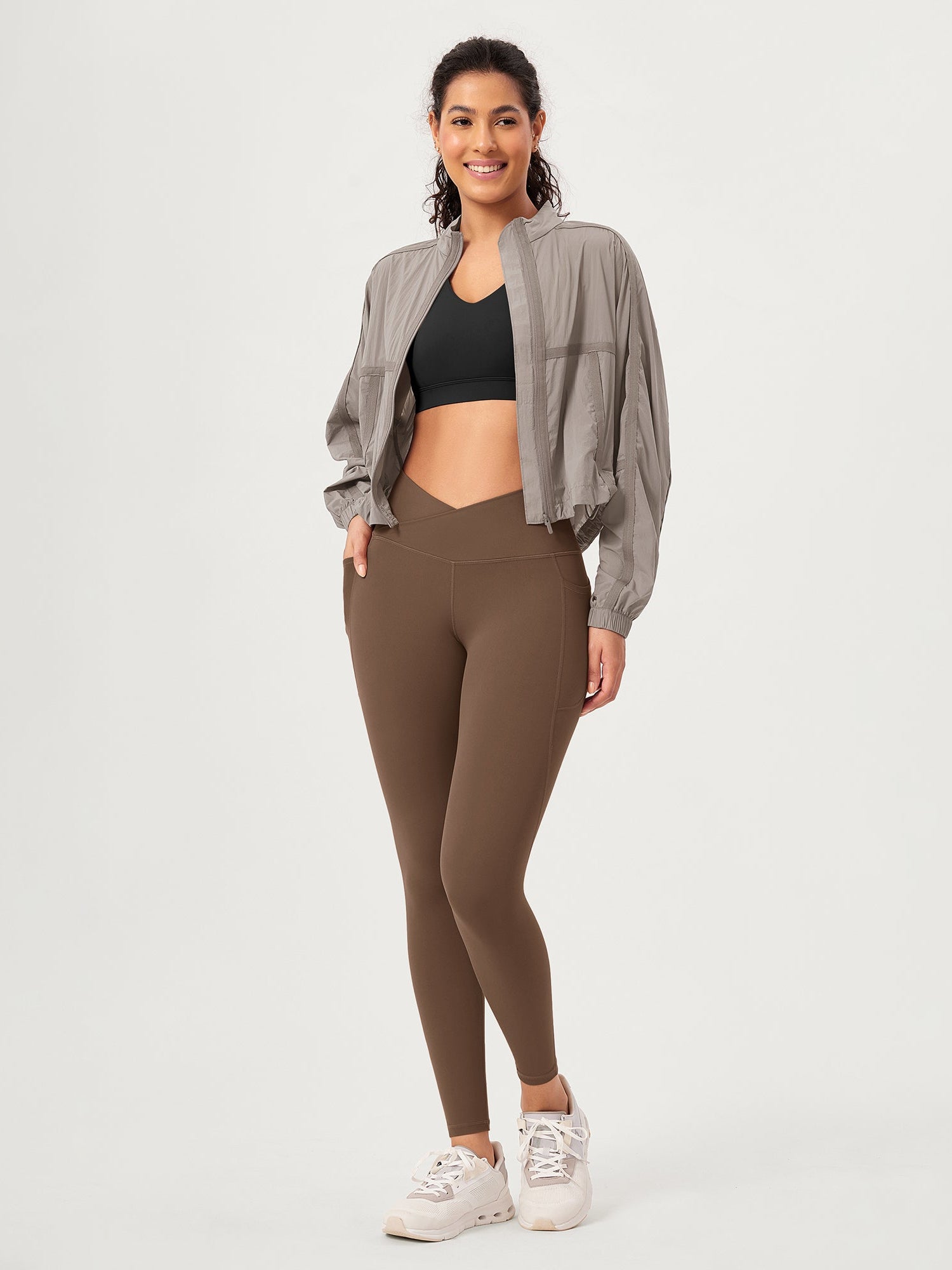28 ODCLOUD Crossover Lounge Yoga Waist Leggings with Pockets - ododos