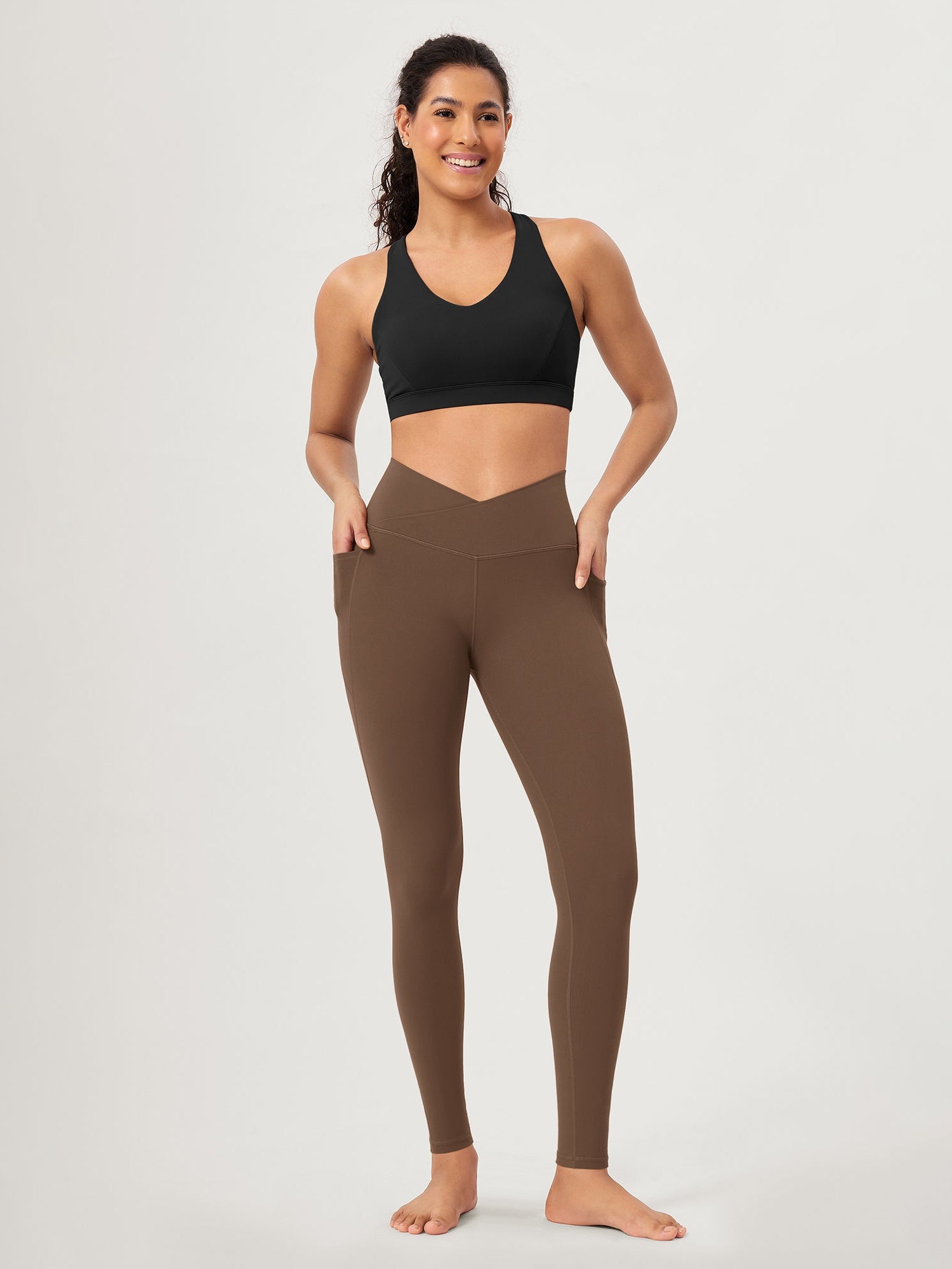 28 ODCLOUD Crossover Lounge Yoga Waist Leggings with Pockets - ododos