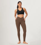 28 ODCLOUD Crossover Lounge Yoga Waist Leggings with Pockets - ododos