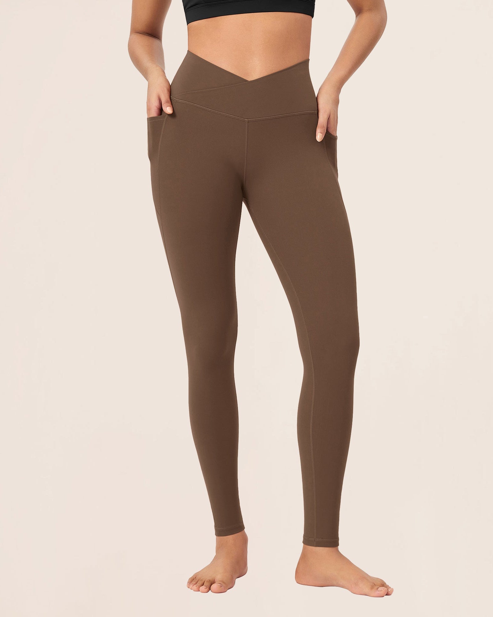 28 ODCLOUD Crossover Lounge Yoga Waist Leggings with Pockets - ododos