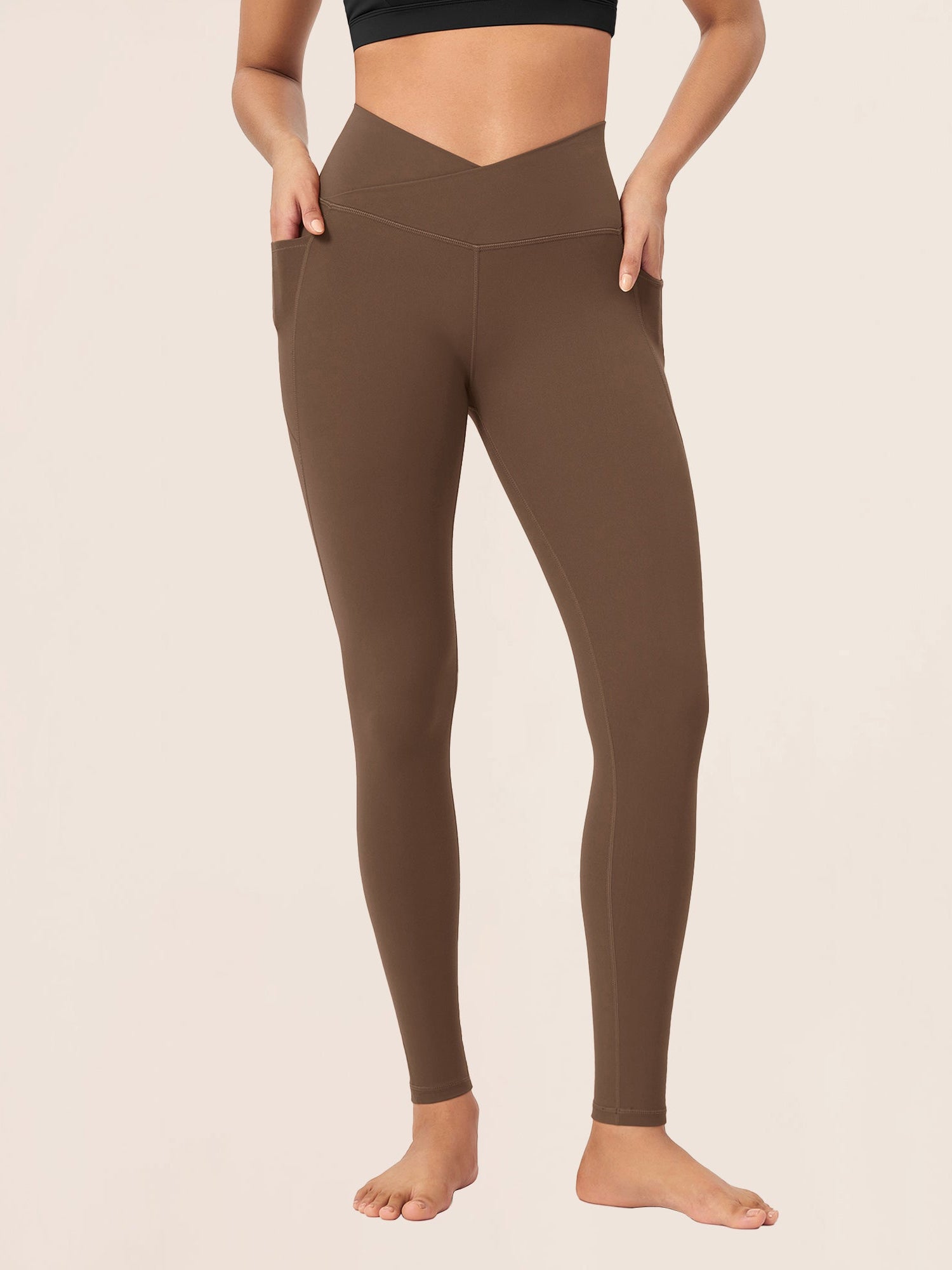28 ODCLOUD Crossover Lounge Yoga Waist Leggings with Pockets - ododos
