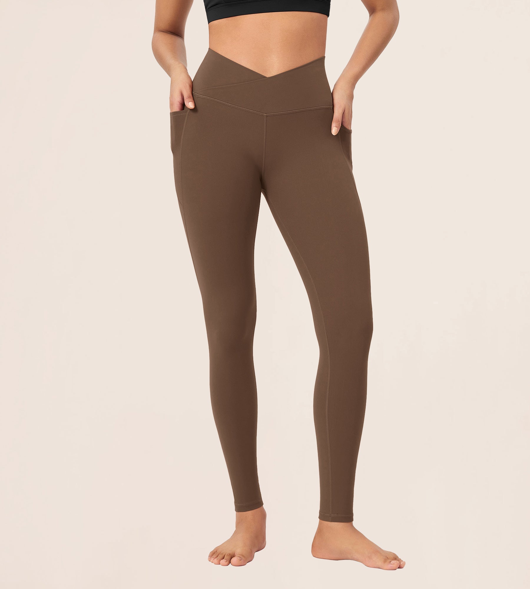 28 ODCLOUD Crossover Lounge Yoga Waist Leggings with Pockets - ododos