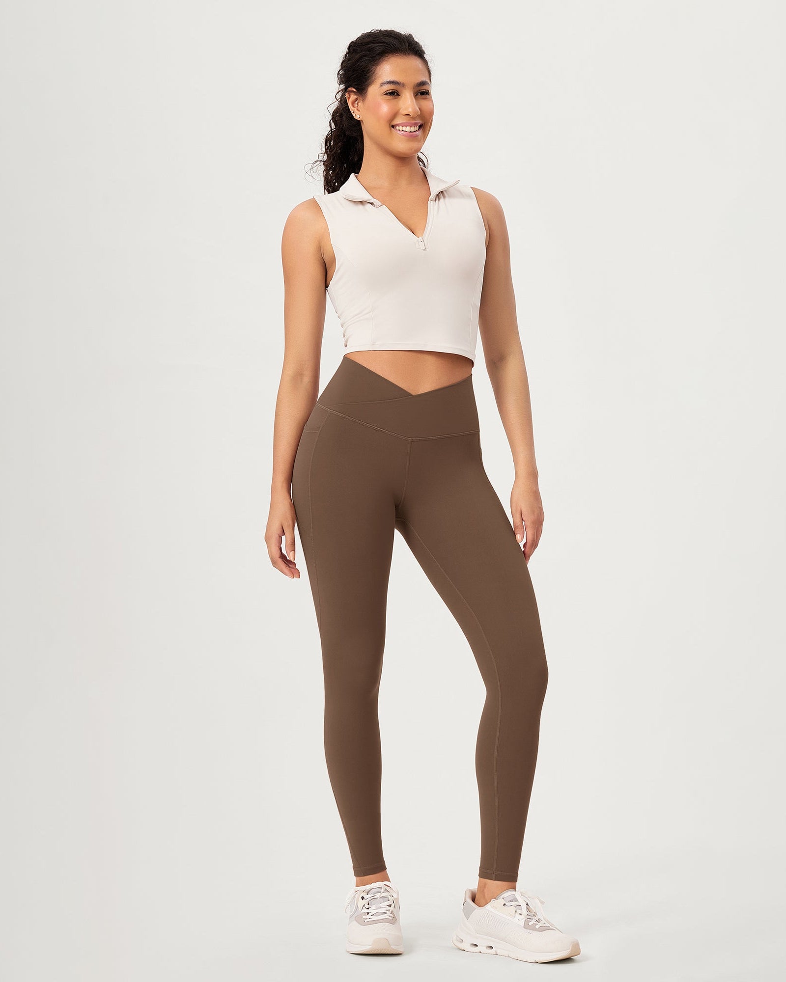 28 ODCLOUD Crossover Lounge Yoga Waist Leggings with Pockets - ododos