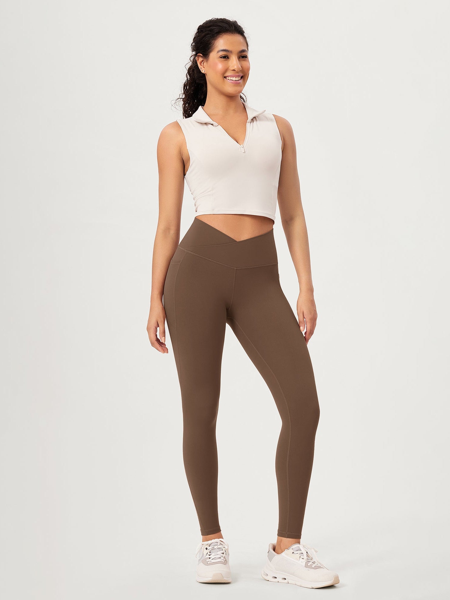 28 ODCLOUD Crossover Lounge Yoga Waist Leggings with Pockets - ododos