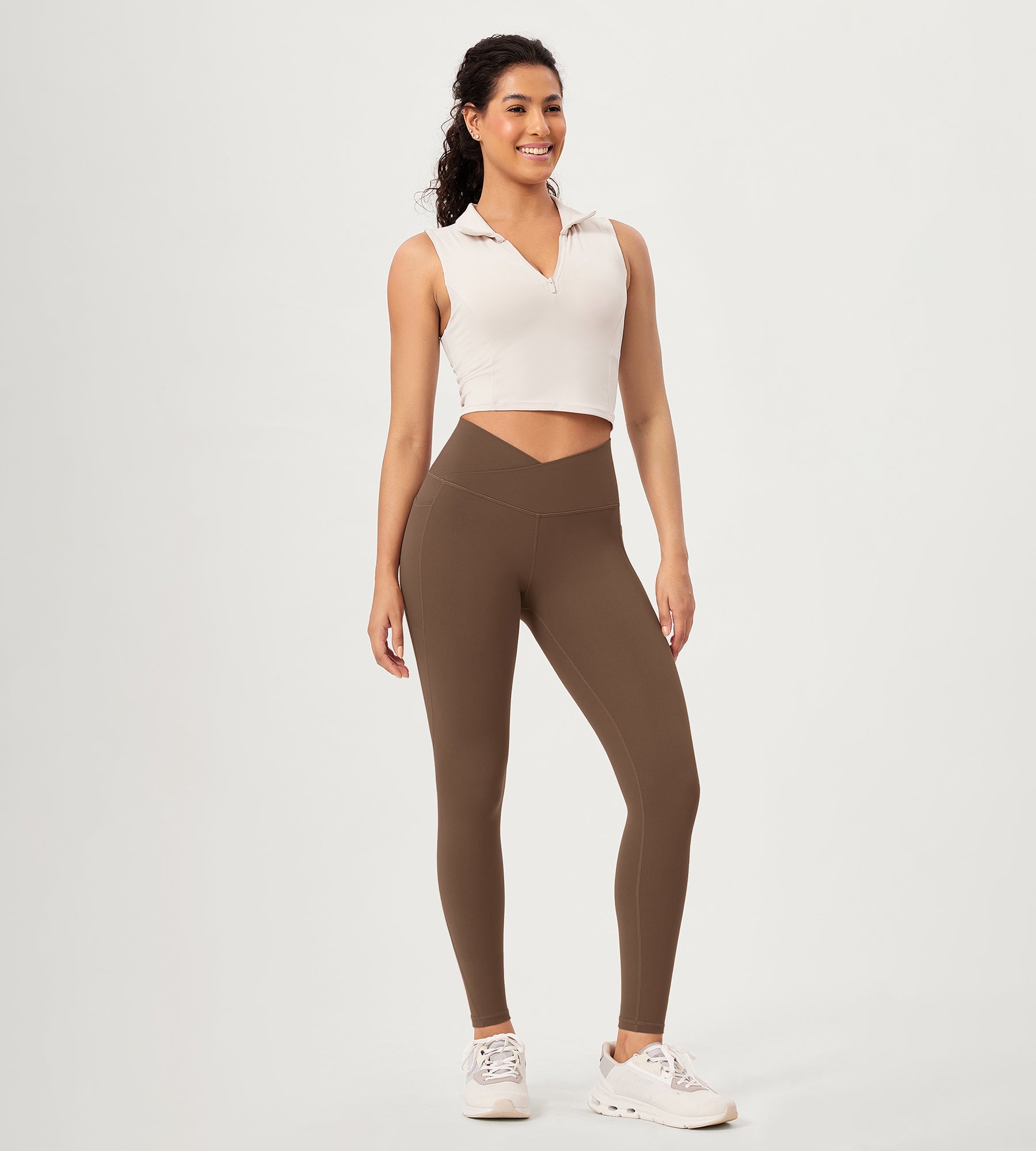 28 ODCLOUD Crossover Lounge Yoga Waist Leggings with Pockets - ododos