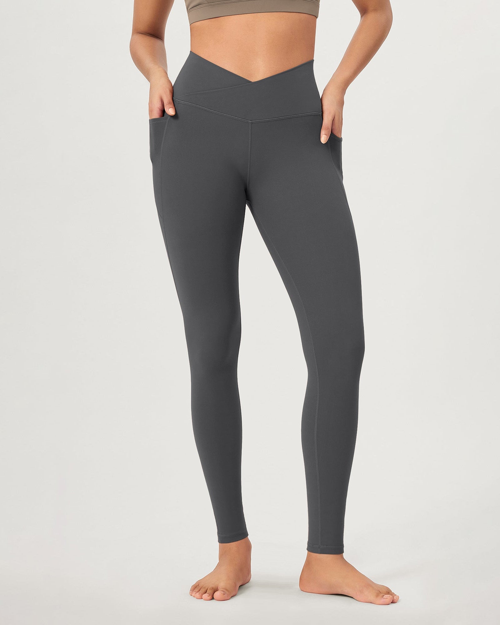 28 ODCLOUD Crossover Lounge Yoga Waist Leggings with Pockets - ododos