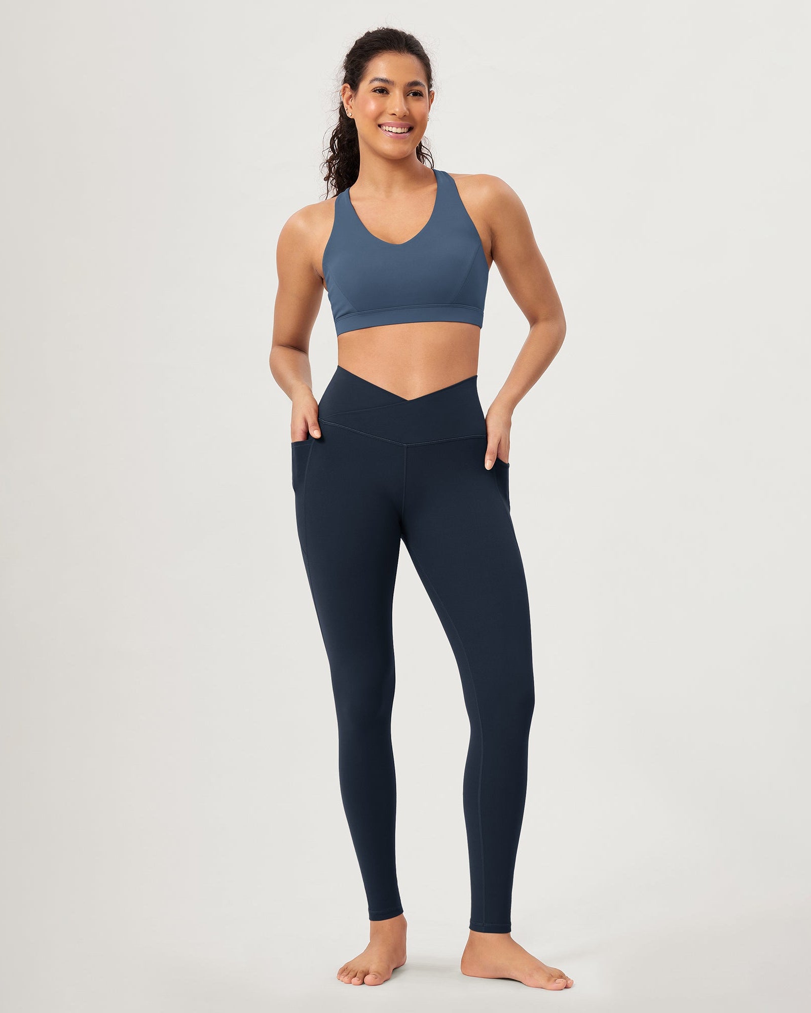 28 ODCLOUD Crossover Lounge Yoga Waist Leggings with Pockets - ododos