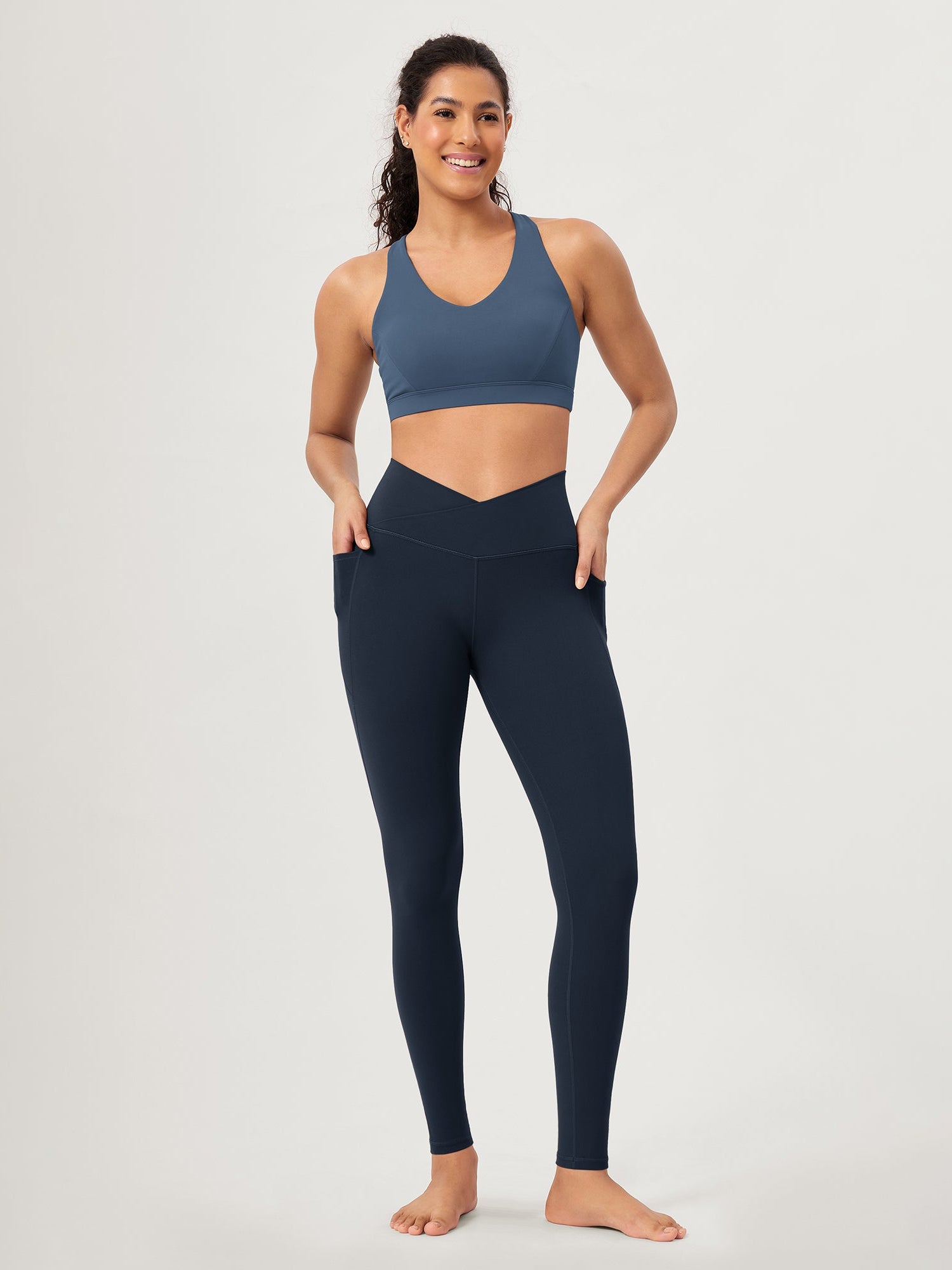 28 ODCLOUD Crossover Lounge Yoga Waist Leggings with Pockets - ododos