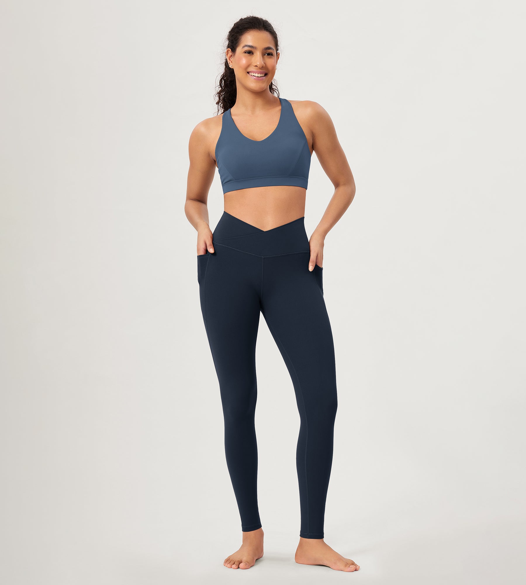 28 ODCLOUD Crossover Lounge Yoga Waist Leggings with Pockets - ododos
