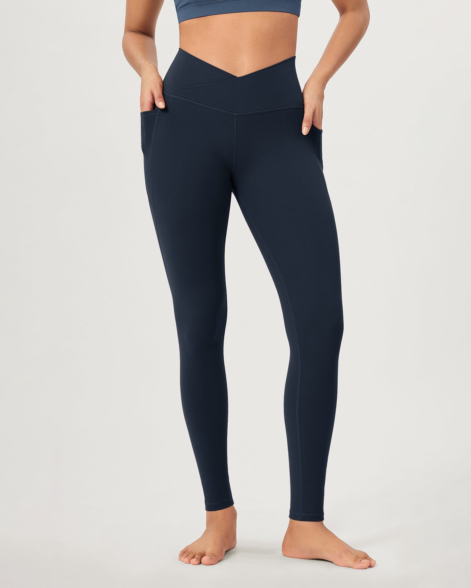 28 ODCLOUD Crossover Lounge Yoga Waist Leggings with Pockets - ododos