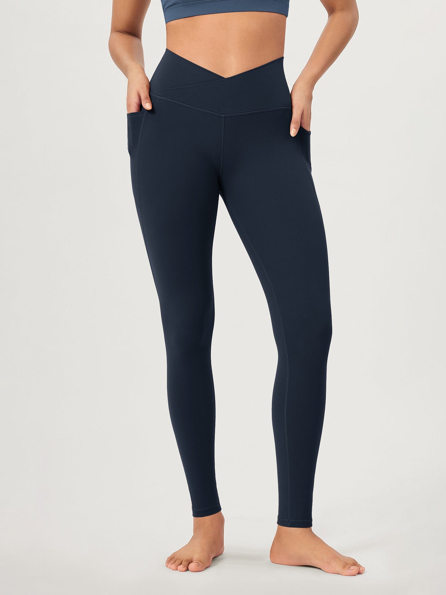 28 ODCLOUD Crossover Lounge Yoga Waist Leggings with Pockets - ododos
