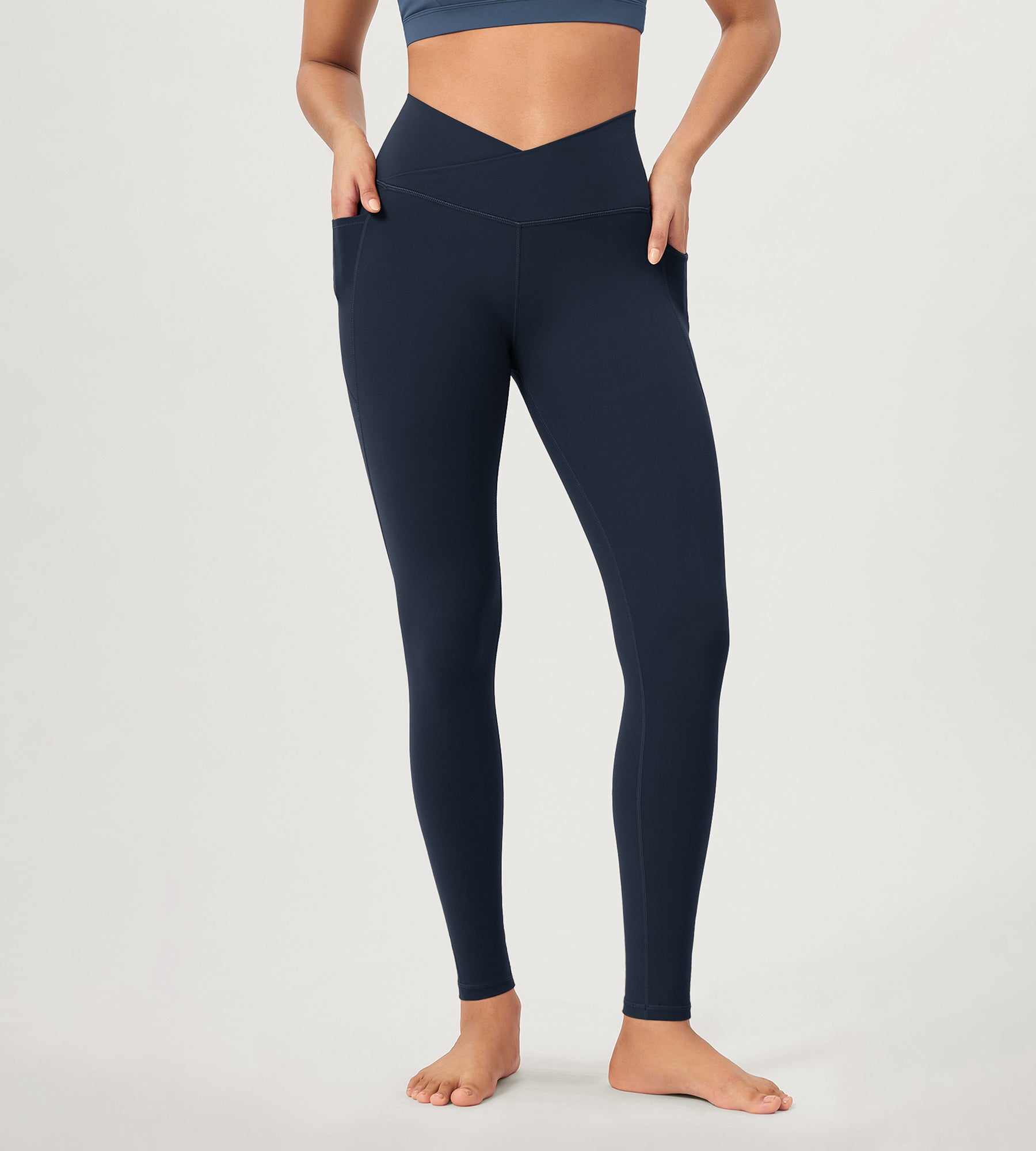 28 ODCLOUD Crossover Lounge Yoga Waist Leggings with Pockets - ododos
