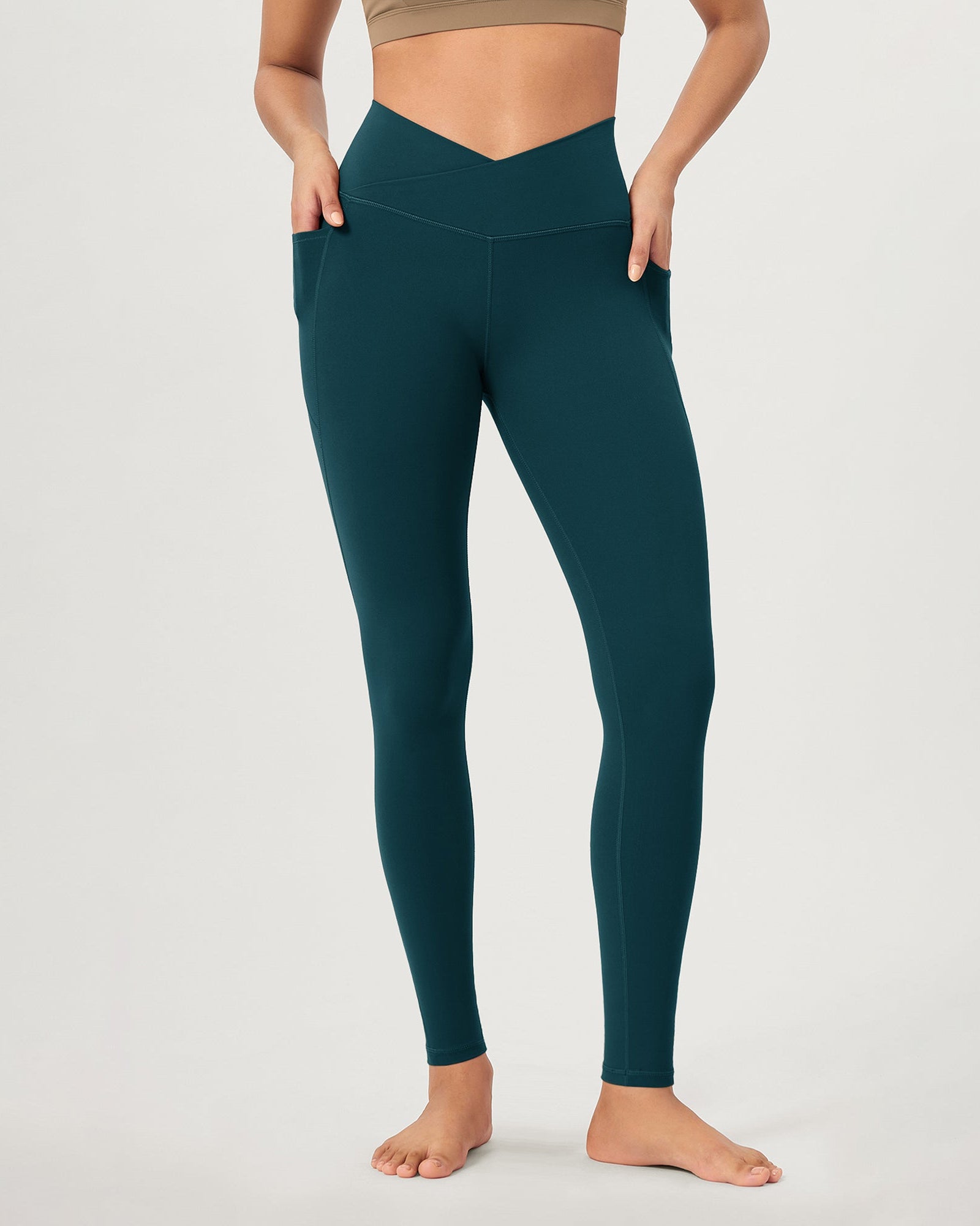 28 ODCLOUD Crossover Lounge Yoga Waist Leggings with Pockets - ododos