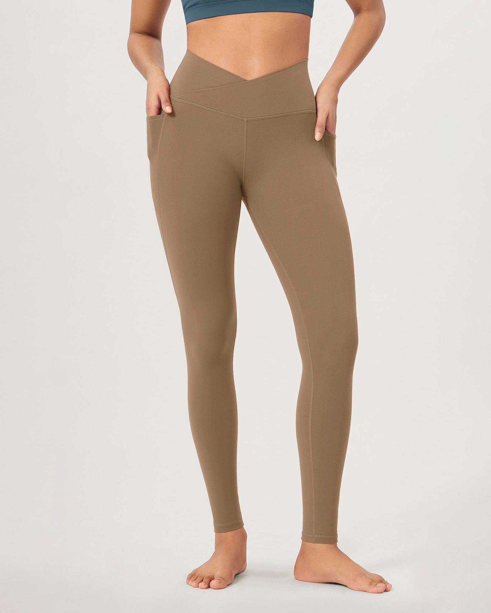 28 ODCLOUD Crossover Lounge Yoga Waist Leggings with Pockets - ododos