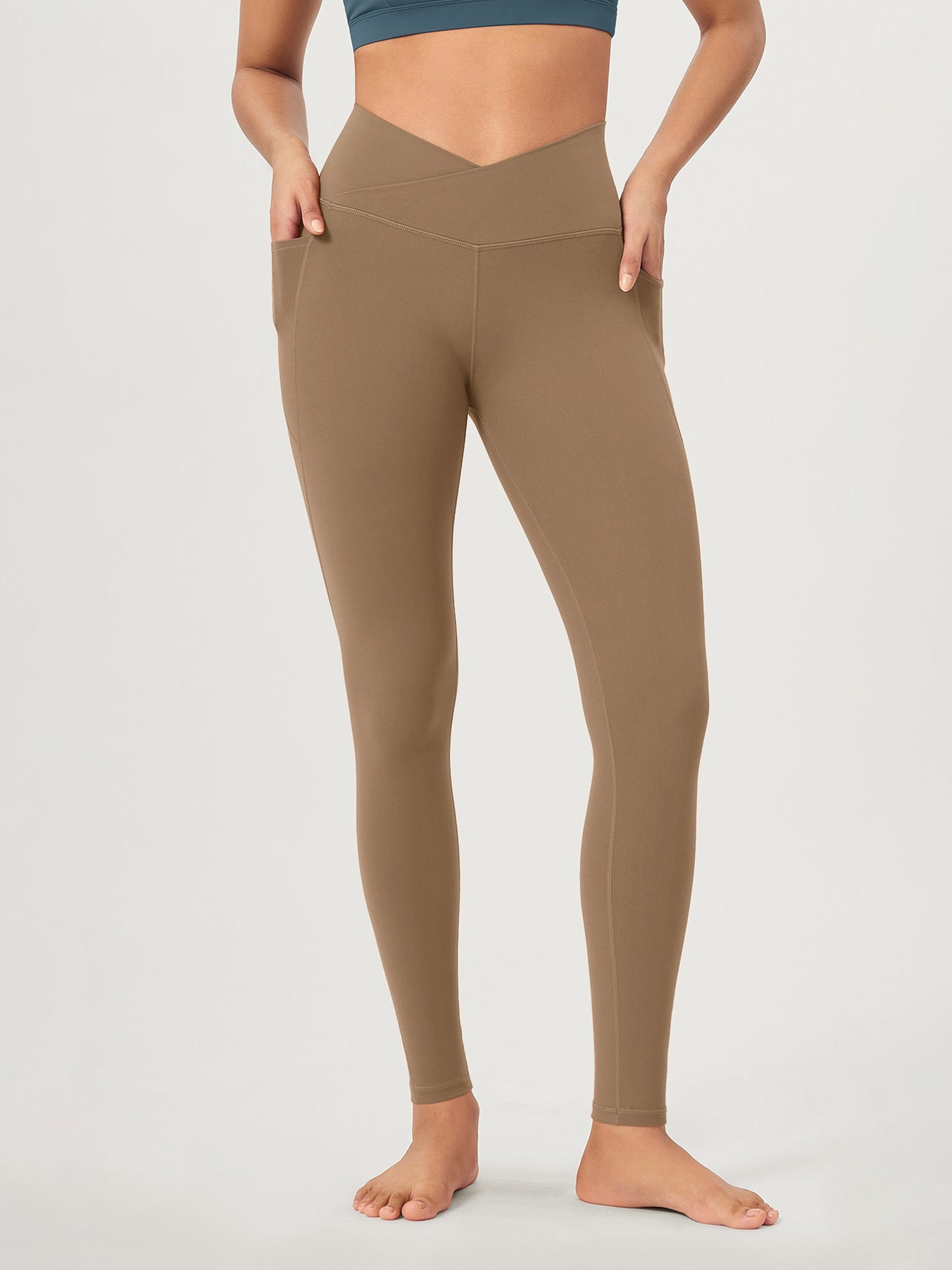 28 ODCLOUD Crossover Lounge Yoga Waist Leggings with Pockets - ododos
