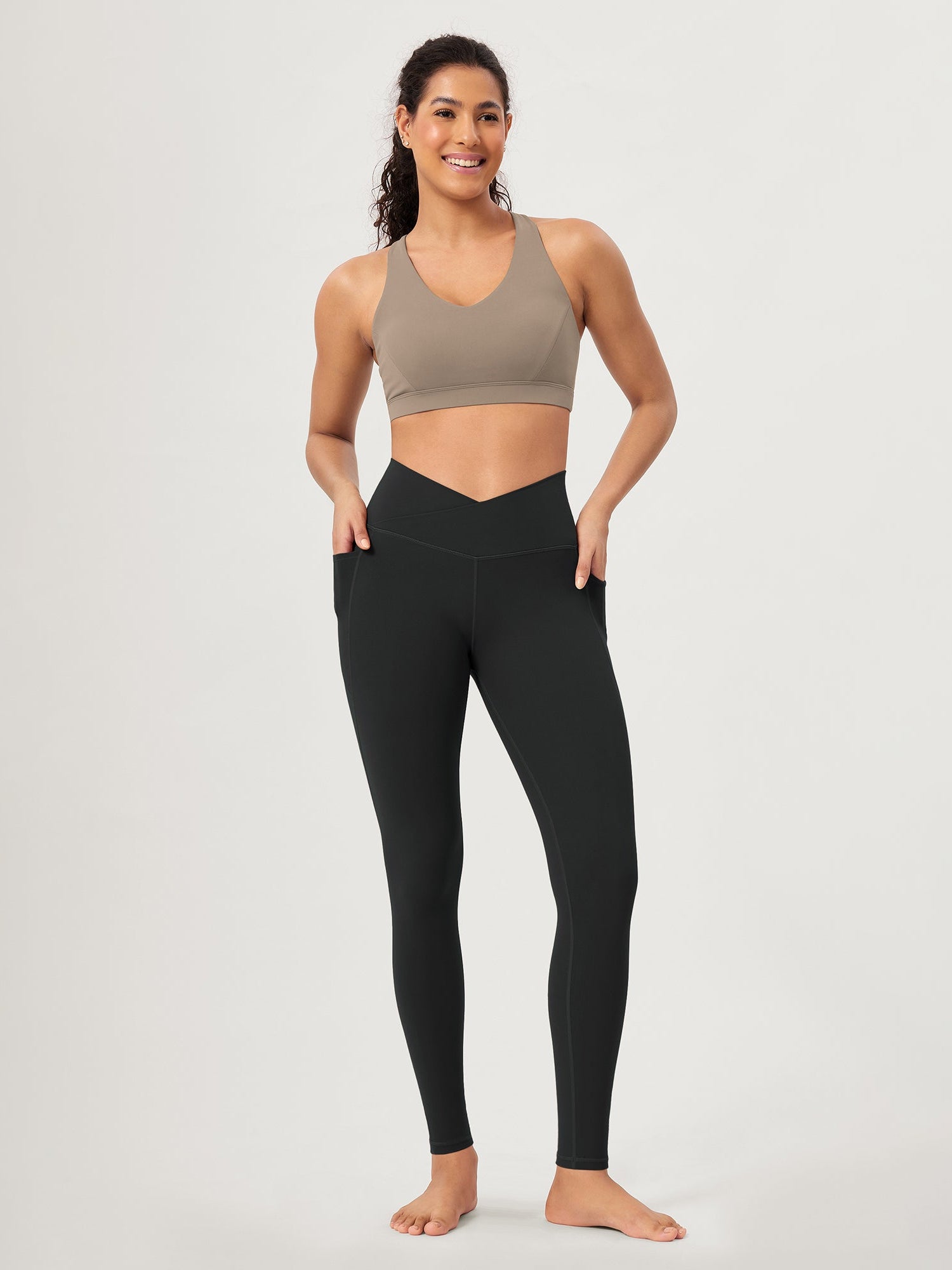 28 ODCLOUD Crossover Lounge Yoga Waist Leggings with Pockets - ododos