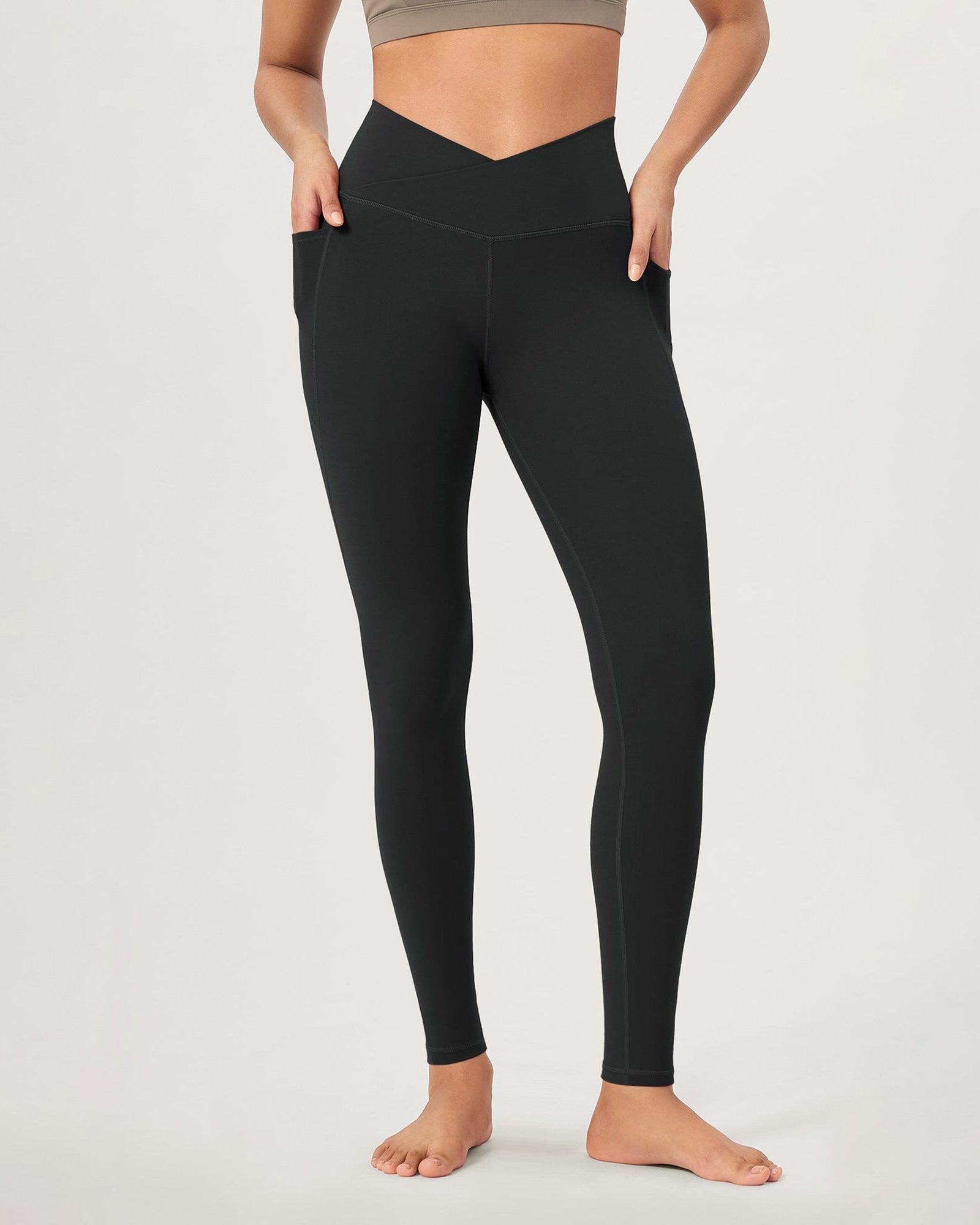 28 ODCLOUD Crossover Lounge Yoga Waist Leggings with Pockets - ododos