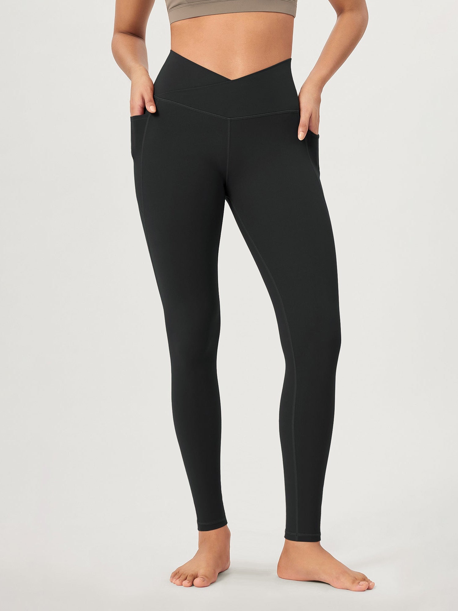 28 ODCLOUD Crossover Lounge Yoga Waist Leggings with Pockets - ododos