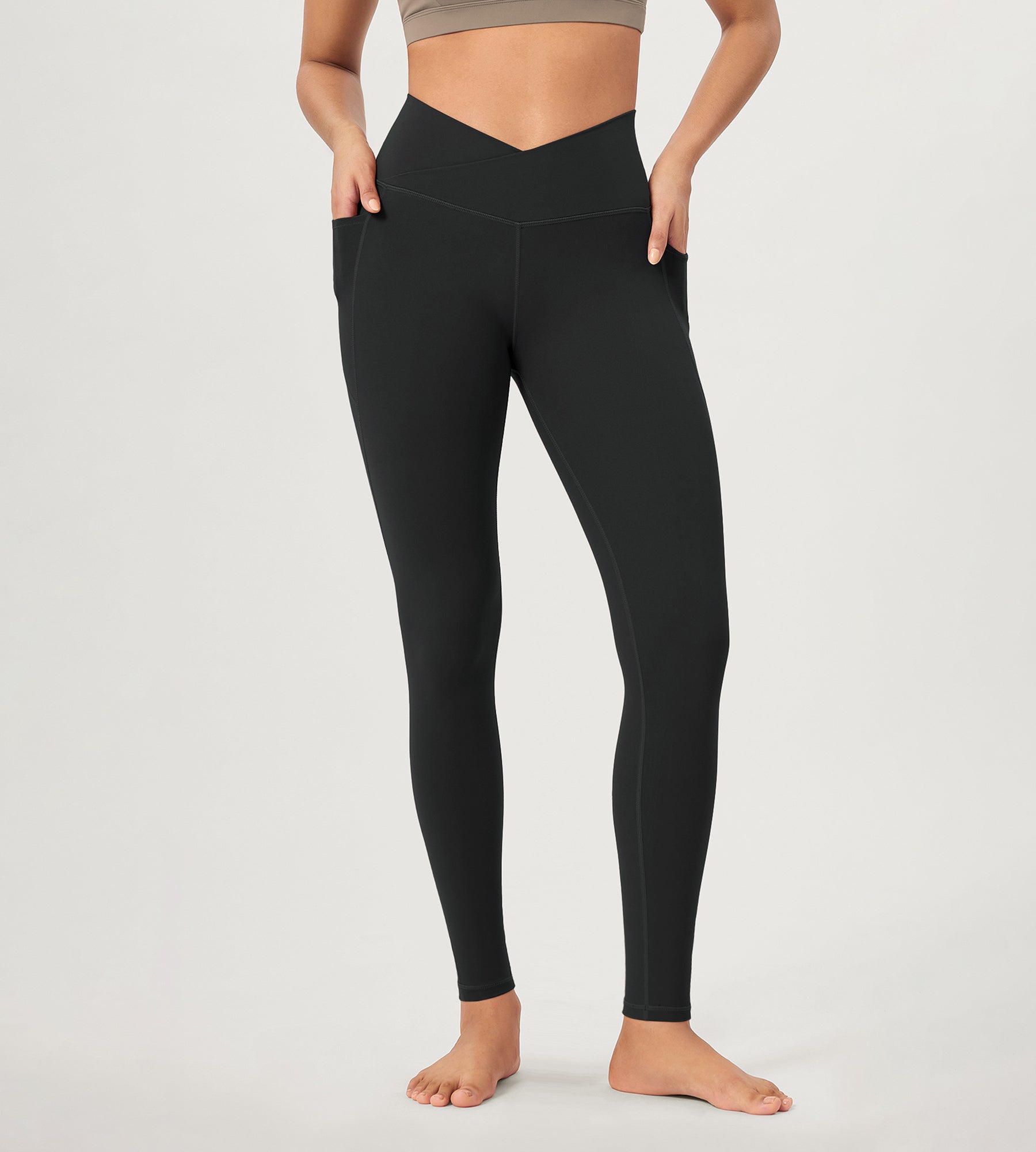 28 ODCLOUD Crossover Lounge Yoga Waist Leggings with Pockets - ododos
