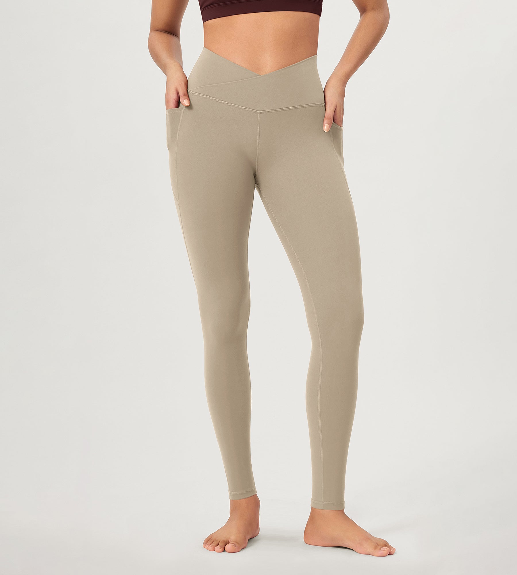 28 ODCLOUD Crossover Lounge Yoga Waist Leggings with Pockets - ododos