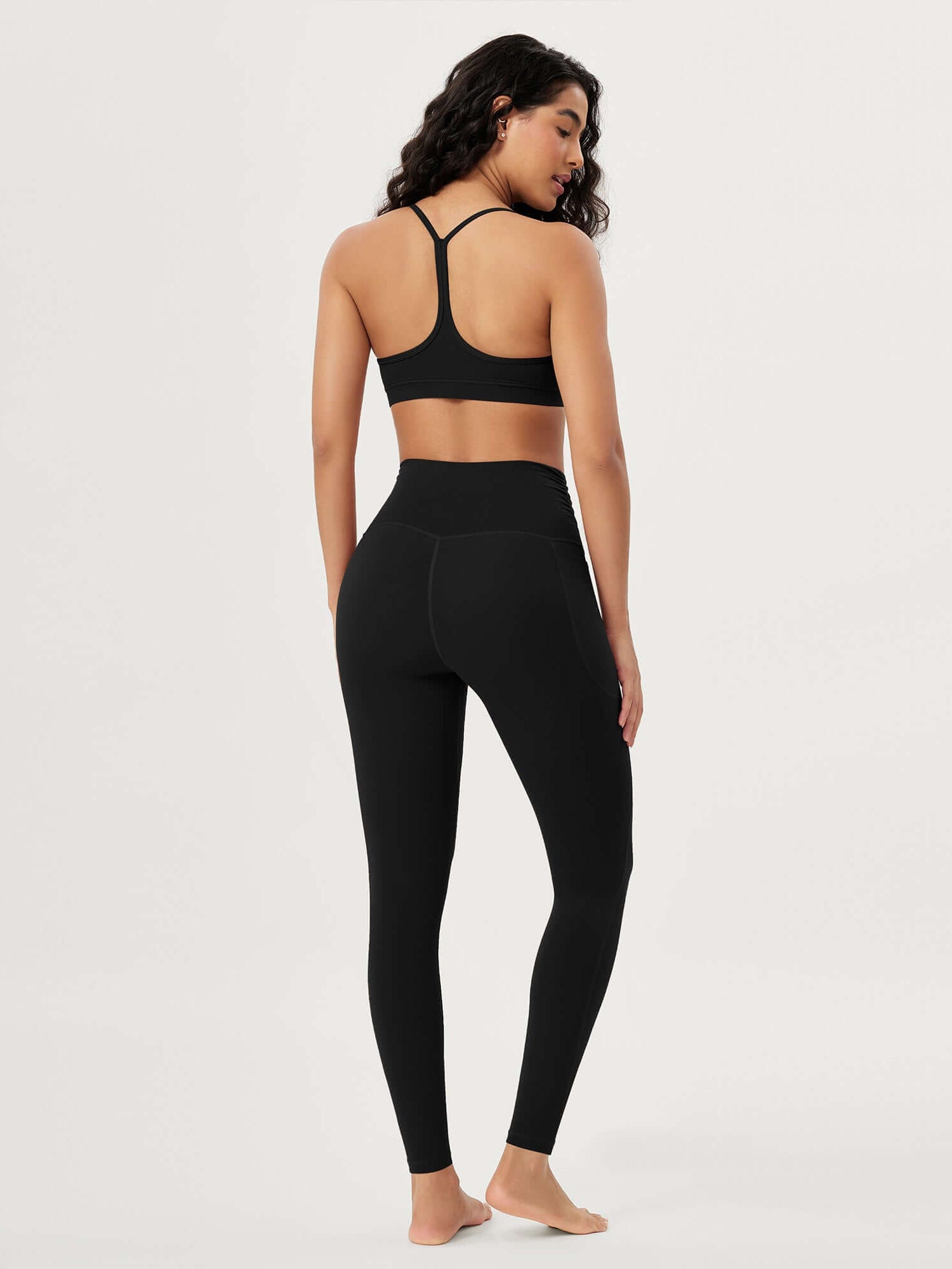 25 / 28 Gathered Crossover Lounge Yoga Leggings with Pockets - ododos