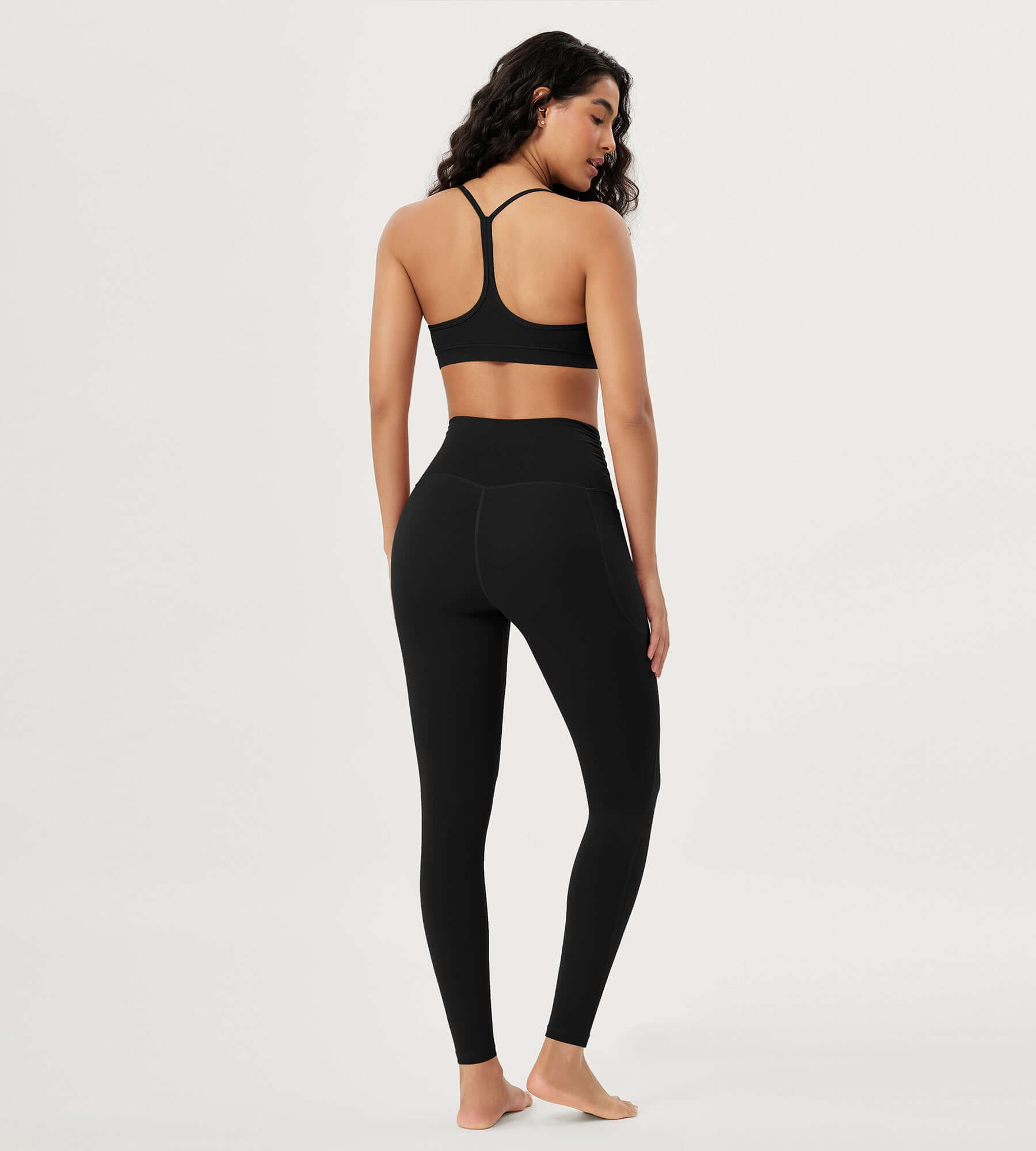 25 / 28 Gathered Crossover Lounge Yoga Leggings with Pockets - ododos