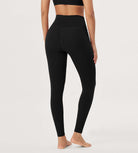 25 / 28 Gathered Crossover Lounge Yoga Leggings with Pockets - ododos