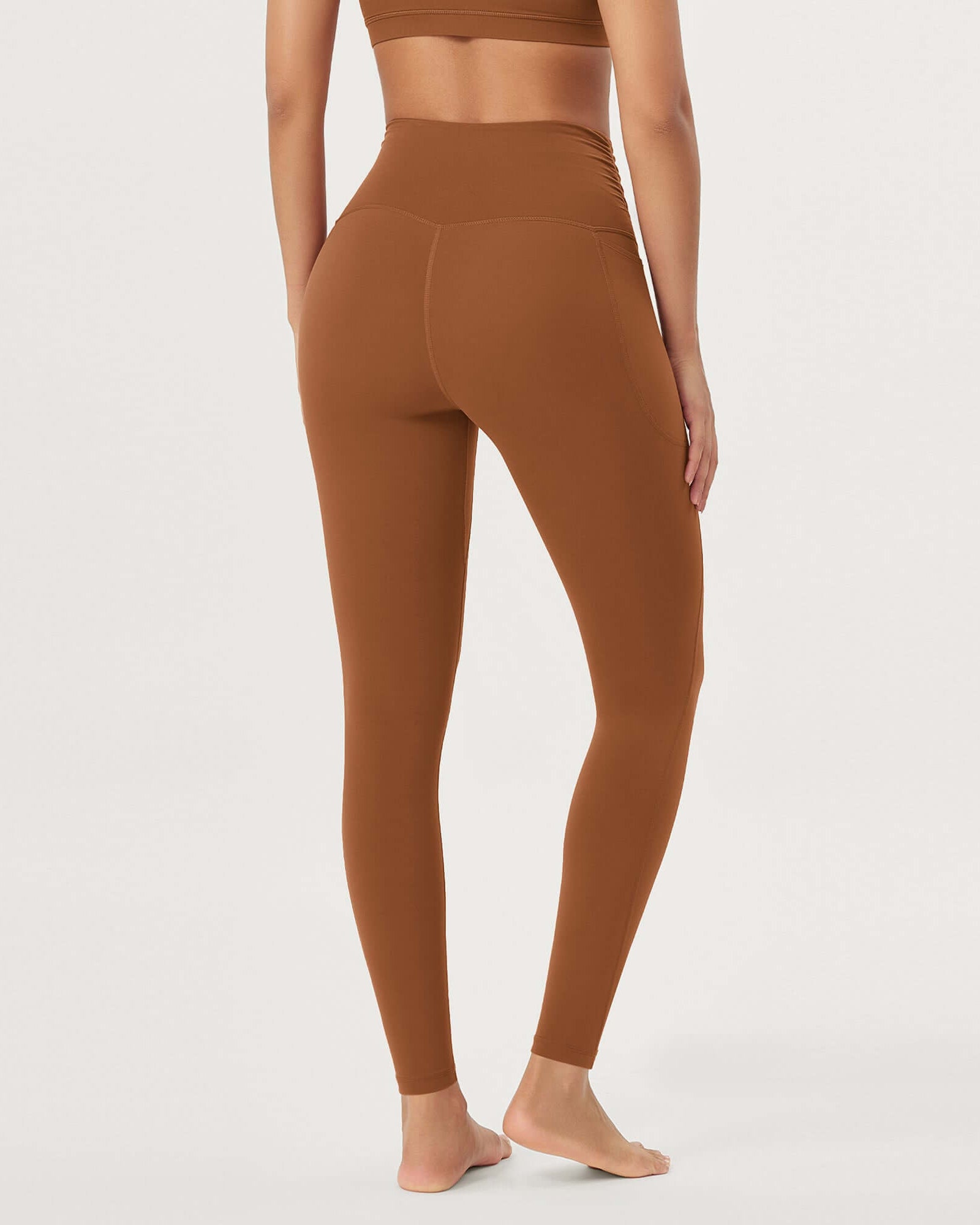 25 / 28 Gathered Crossover Lounge Yoga Leggings with Pockets - ododos