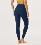 25 / 28 Gathered Crossover Lounge Yoga Leggings with Pockets - ododos