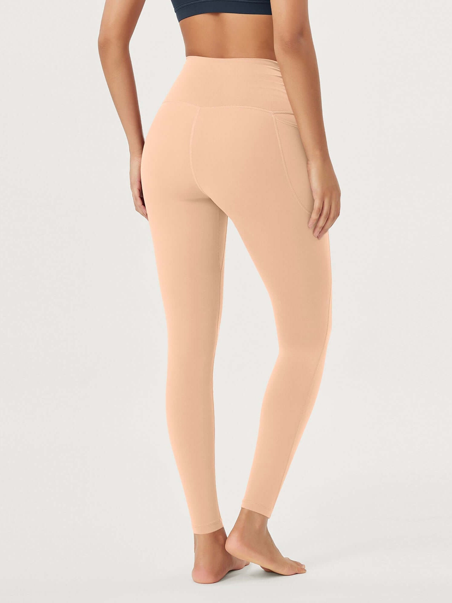 25 / 28 Gathered Crossover Lounge Yoga Leggings with Pockets - ododos