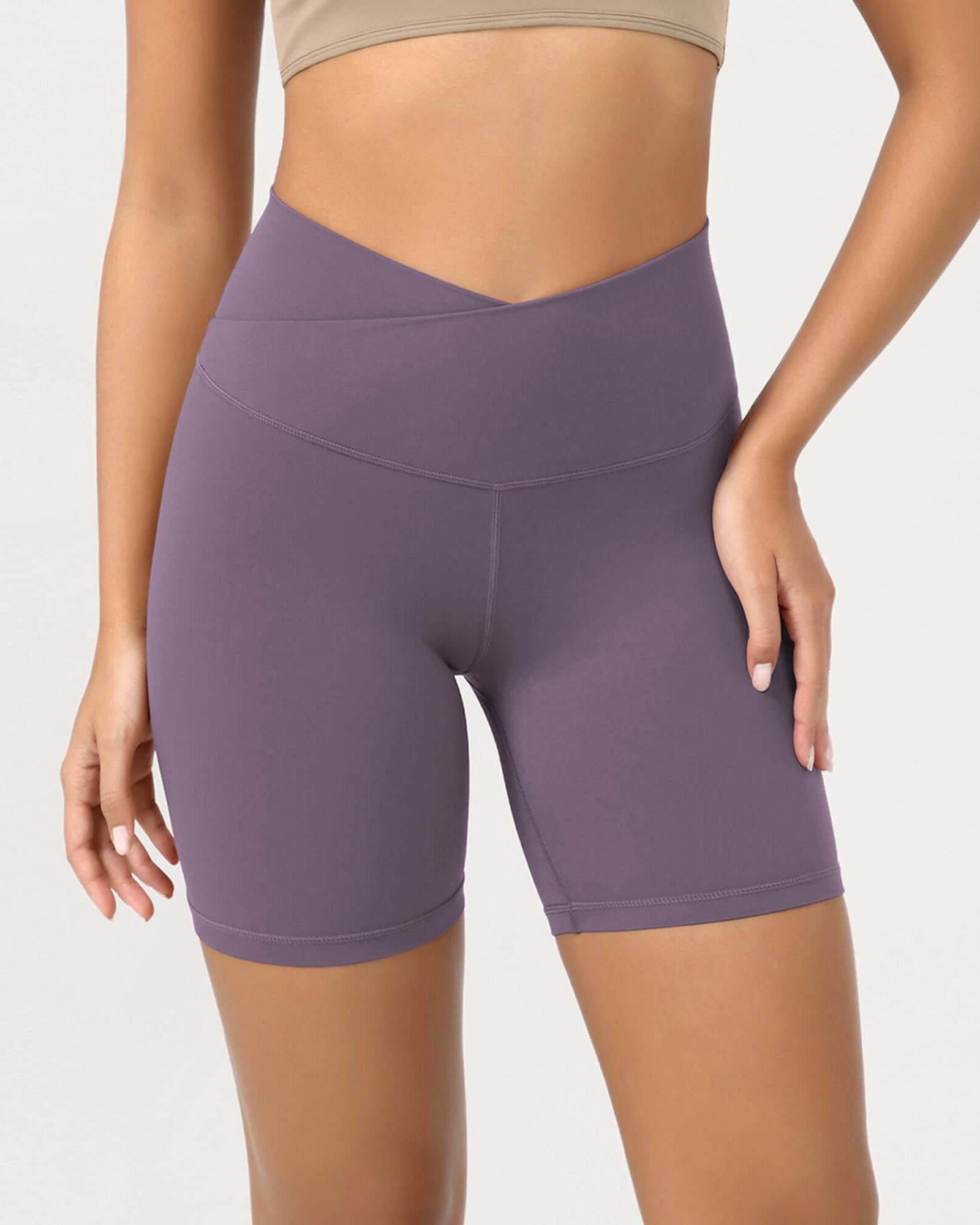 Cloud Feeling 6 Crossover Yoga Shorts - ododos