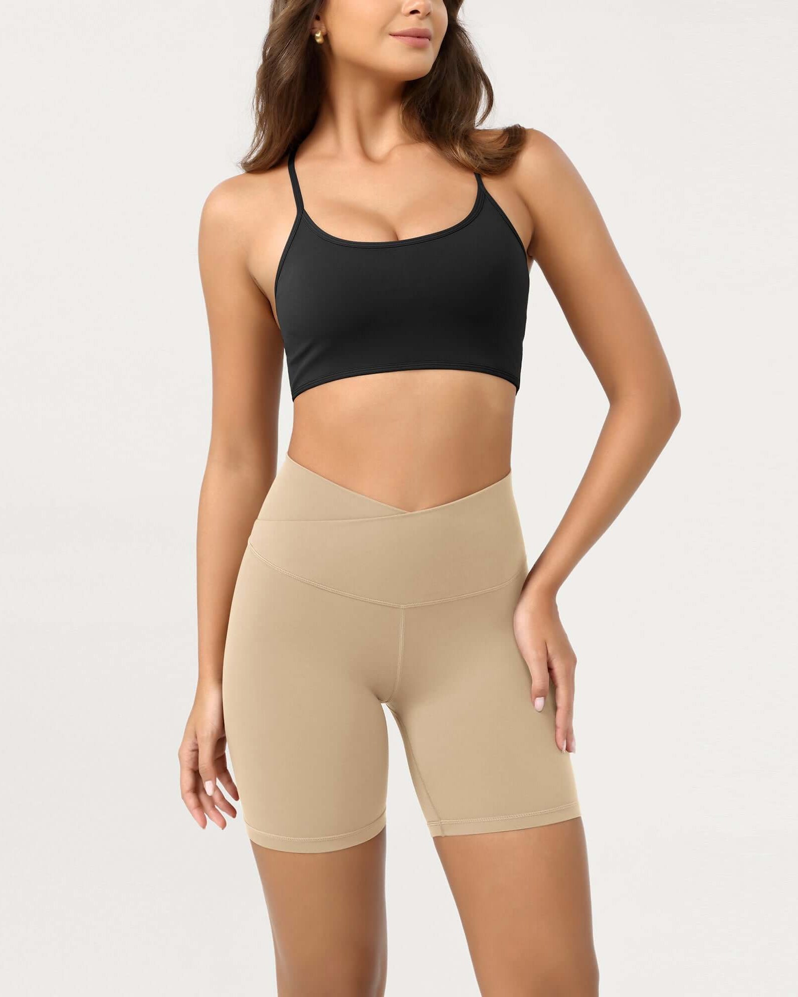 Cloud Feeling 6 Crossover Yoga Shorts - ododos