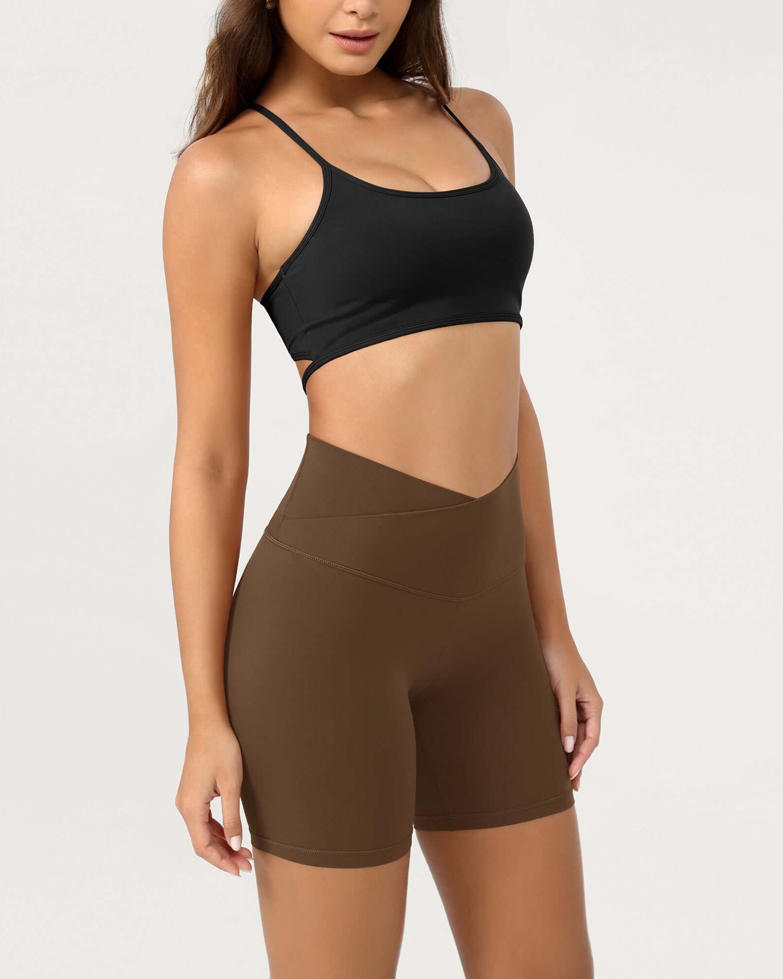 Cloud Feeling 6 Crossover Yoga Shorts - ododos