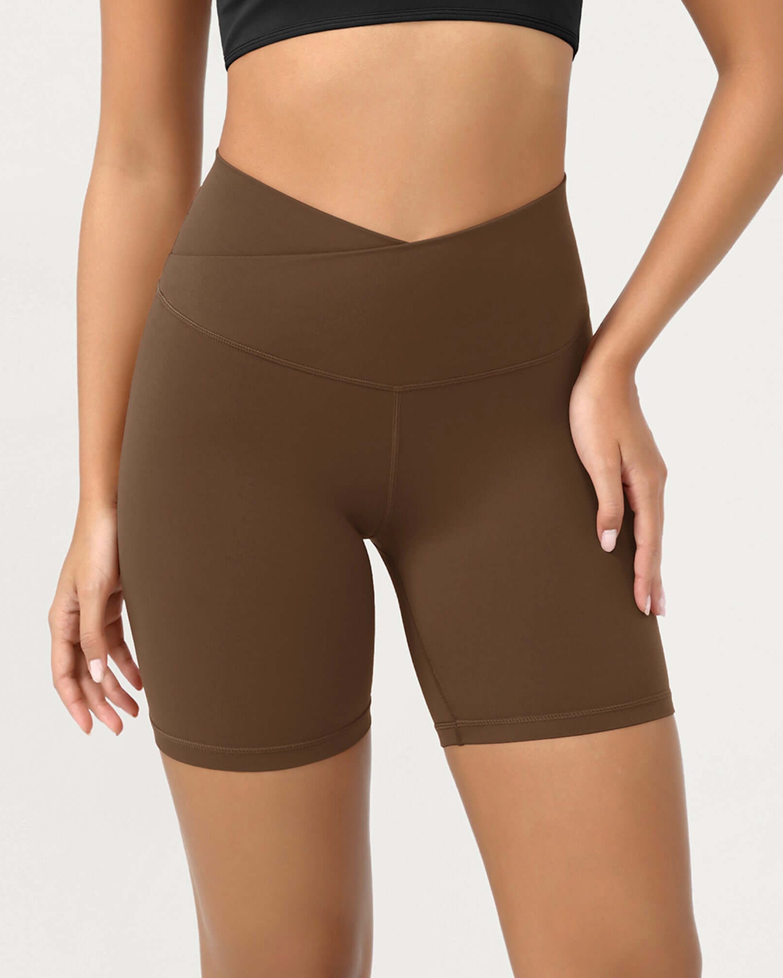 Cloud Feeling 6 Crossover Yoga Shorts - ododos