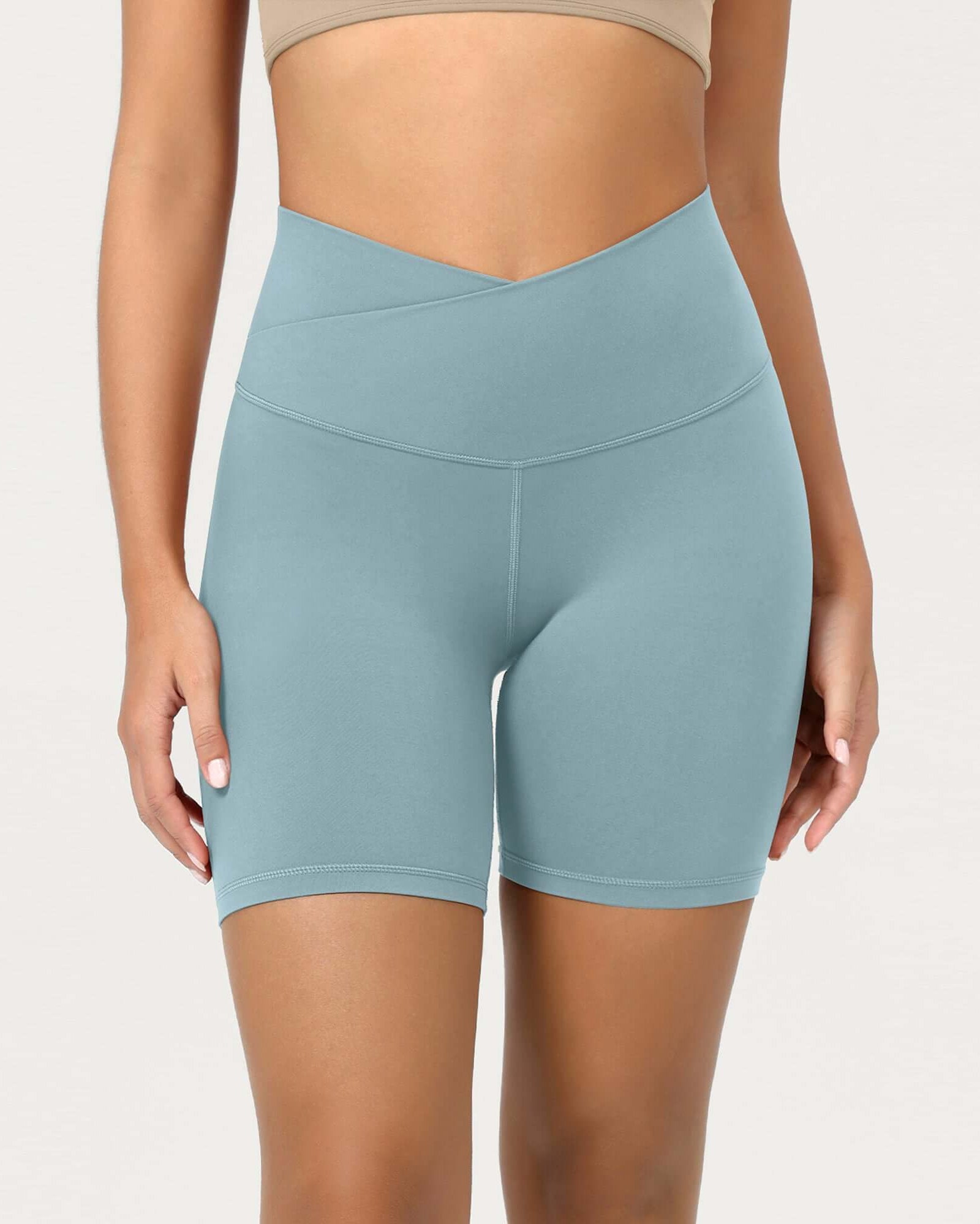 Cloud Feeling 6 Crossover Yoga Shorts - ododos