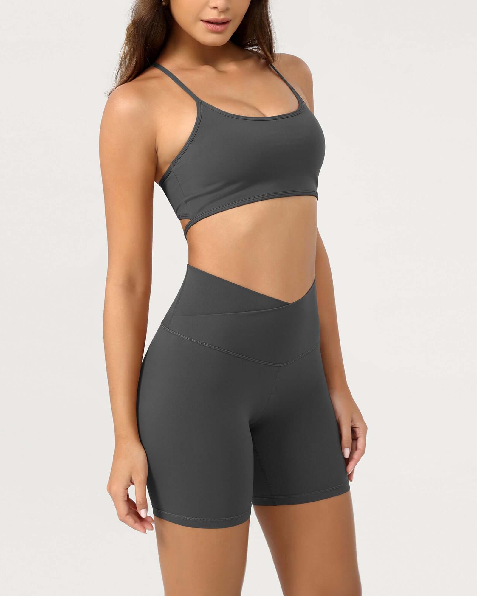 Cloud Feeling 6 Crossover Yoga Shorts - ododos