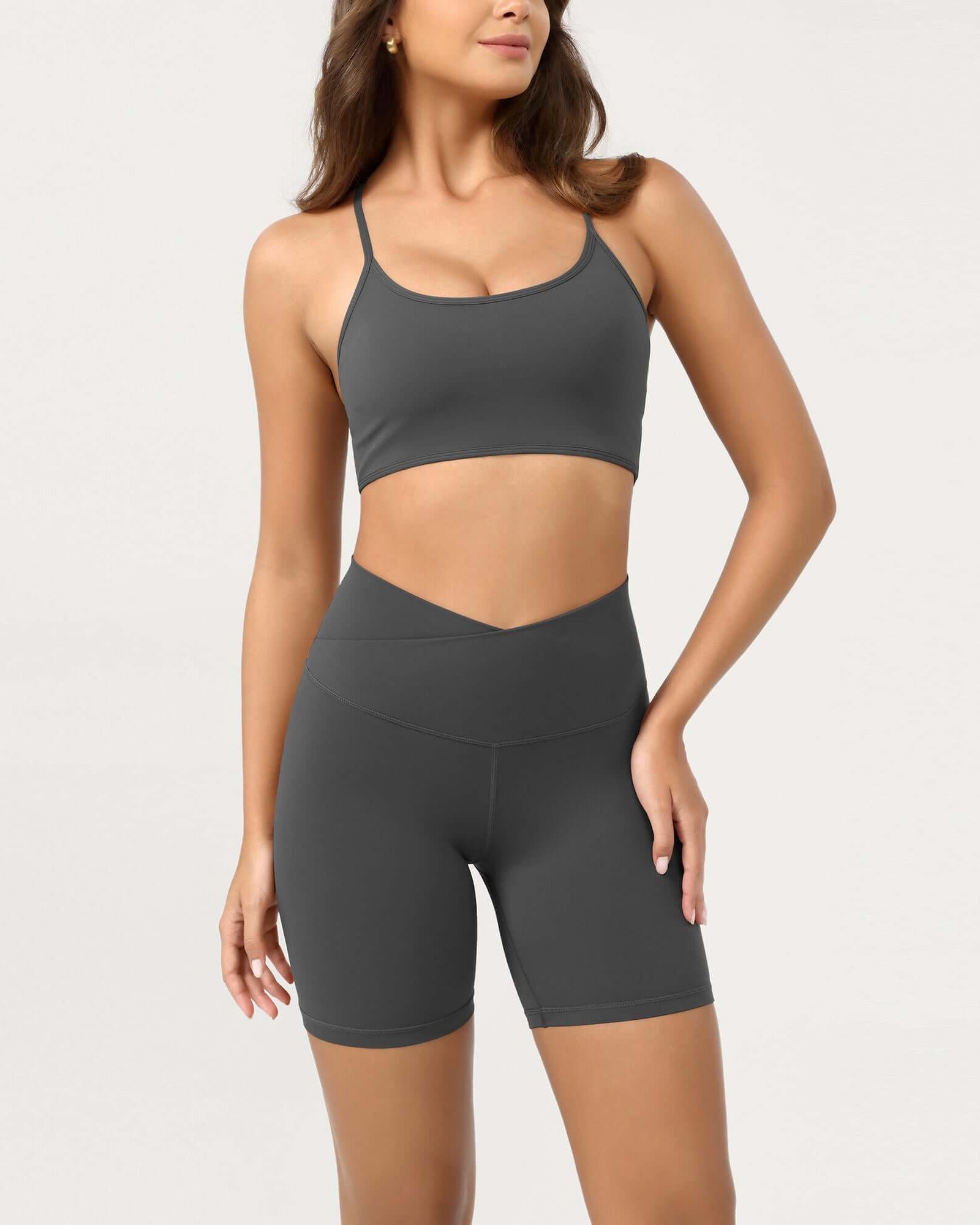 Cloud Feeling 6 Crossover Yoga Shorts - ododos