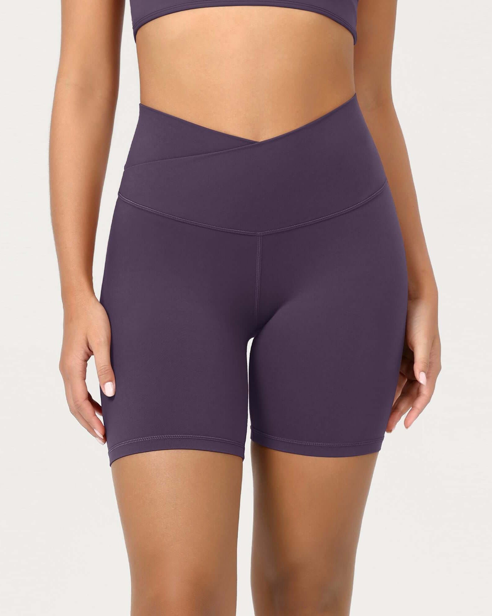 Cloud Feeling 6 Crossover Yoga Shorts - ododos