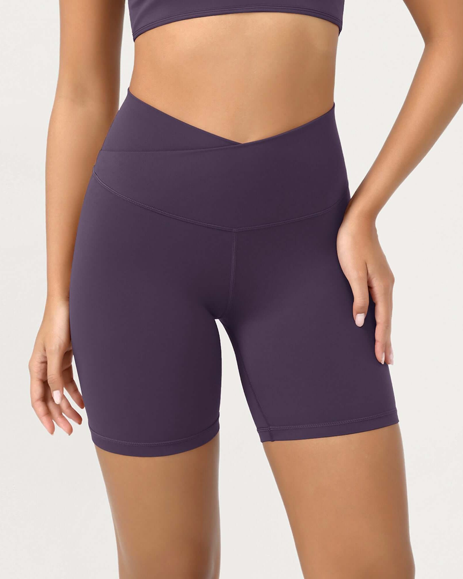 Cloud Feeling 6 Crossover Yoga Shorts - ododos