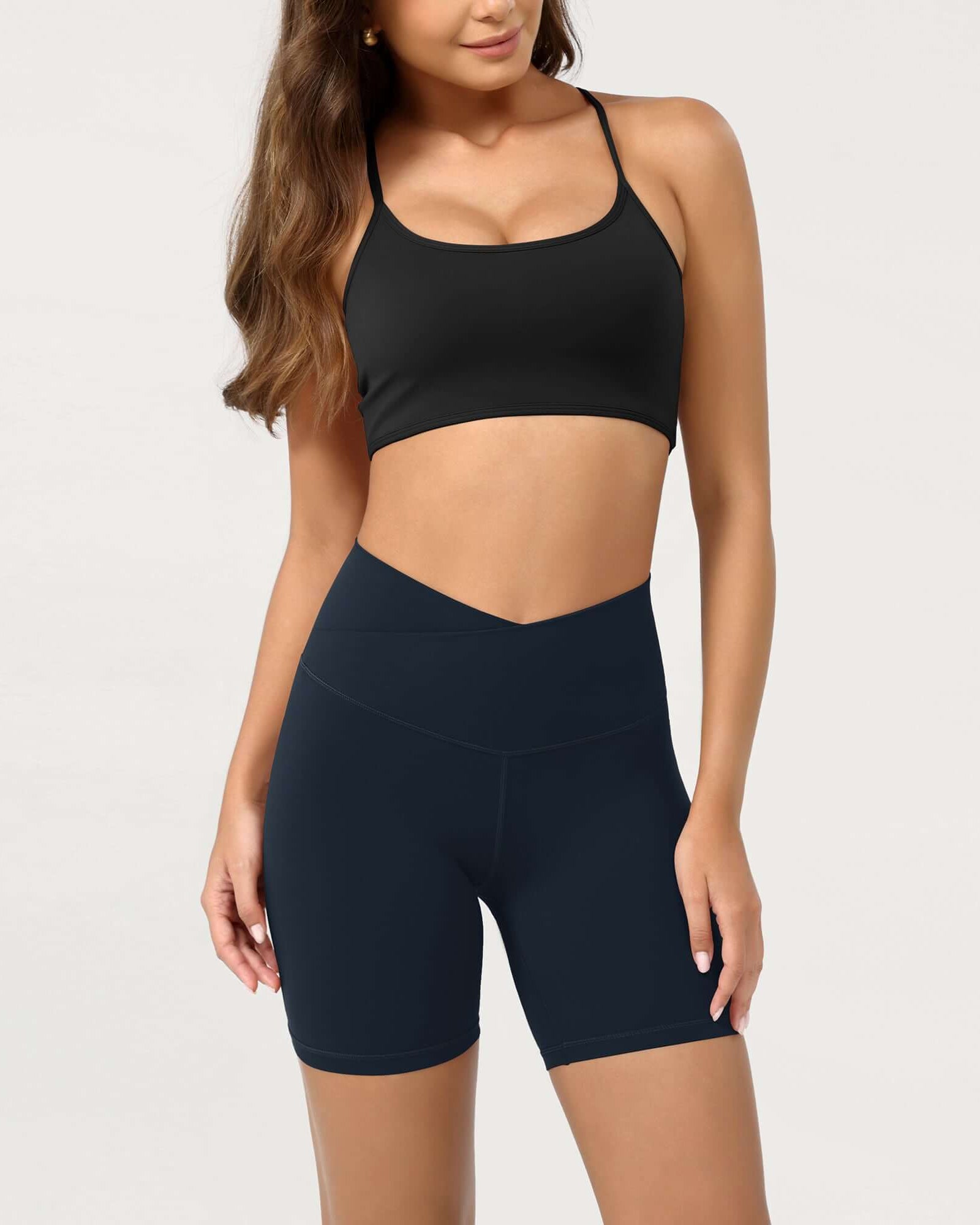 Cloud Feeling 6 Crossover Yoga Shorts - ododos