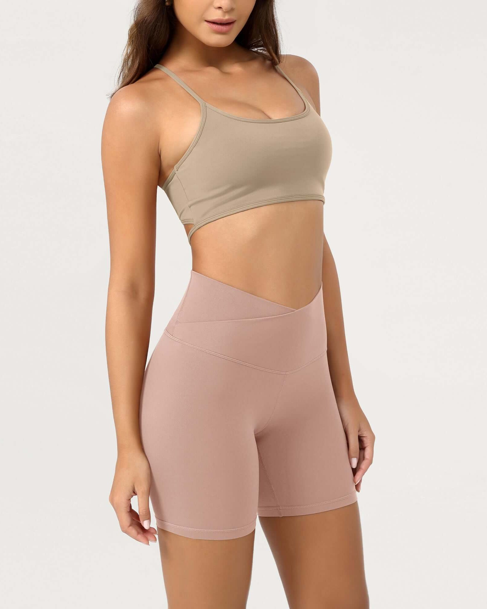 Cloud Feeling 6 Crossover Yoga Shorts - ododos