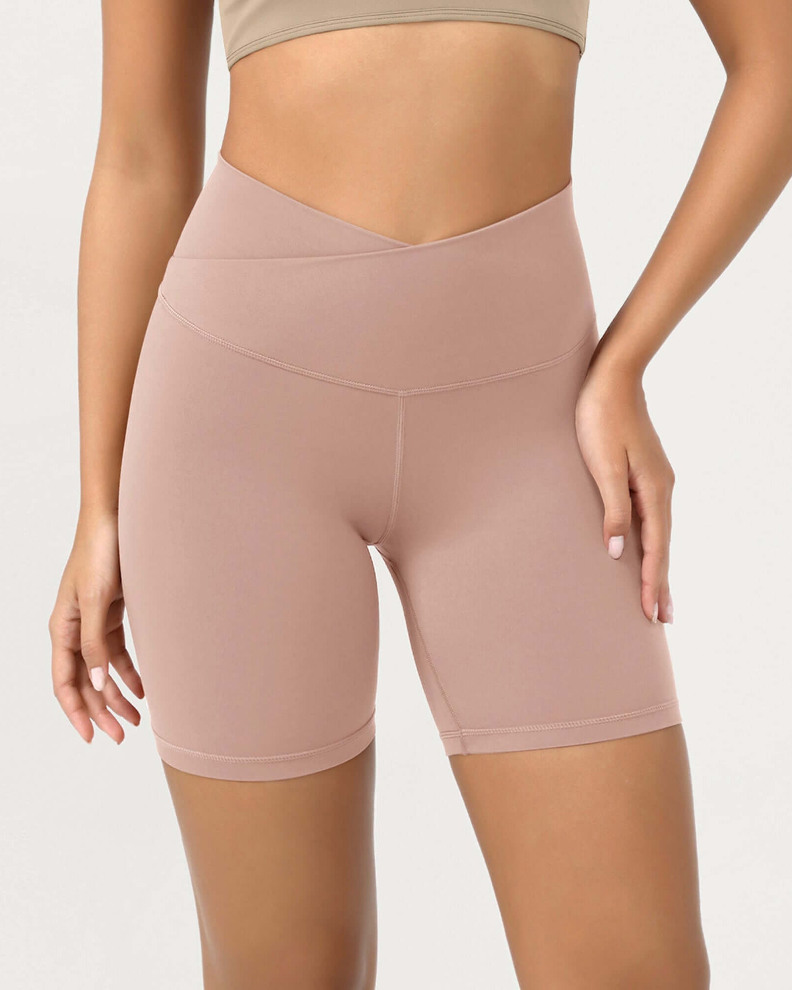 Cloud Feeling 6 Crossover Yoga Shorts - ododos