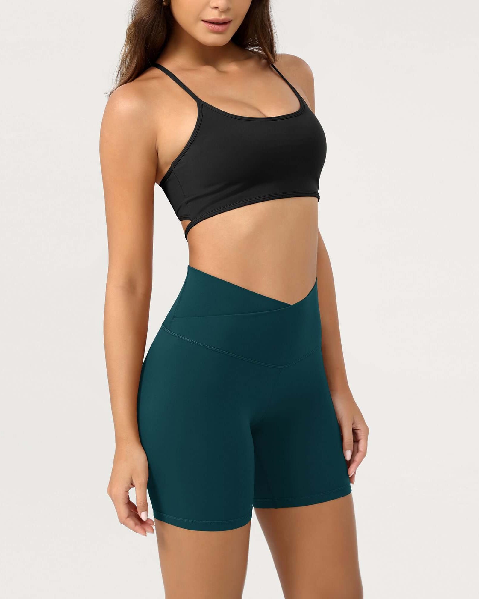 Cloud Feeling 6 Crossover Yoga Shorts - ododos